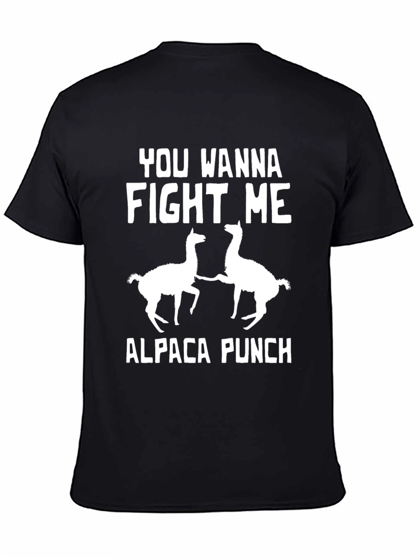 Black Alpaca Punch T-Shirt - You Wanna Fight Me Funny Tee view 4