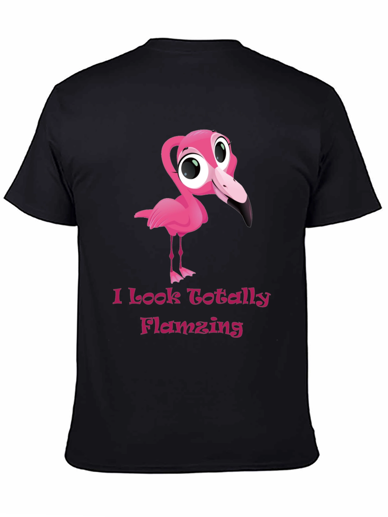 Black Flamingo Graphic Tee - Totally Flamazing T-Shirt view 4