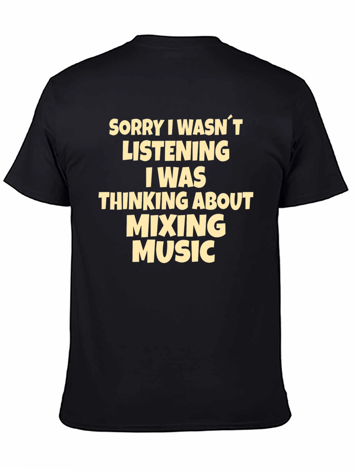 Black Mixing Music Graphic Tee - Black Cotton T-Shirt view 4