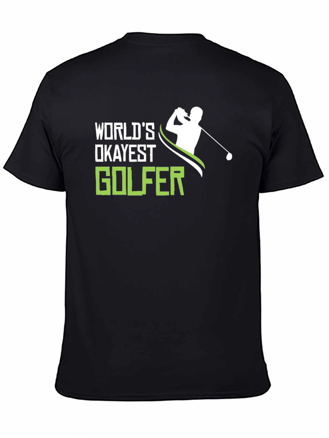 Black World's Okayest Golfer T-Shirt - Funny Golf Tee view 4
