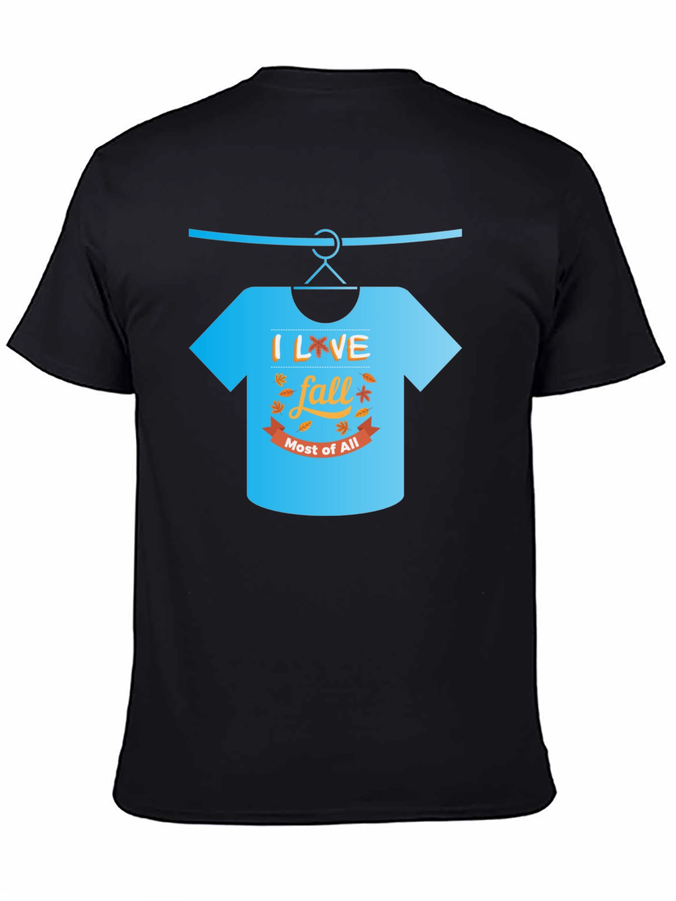 Black I Love Fall T-Shirt view 4