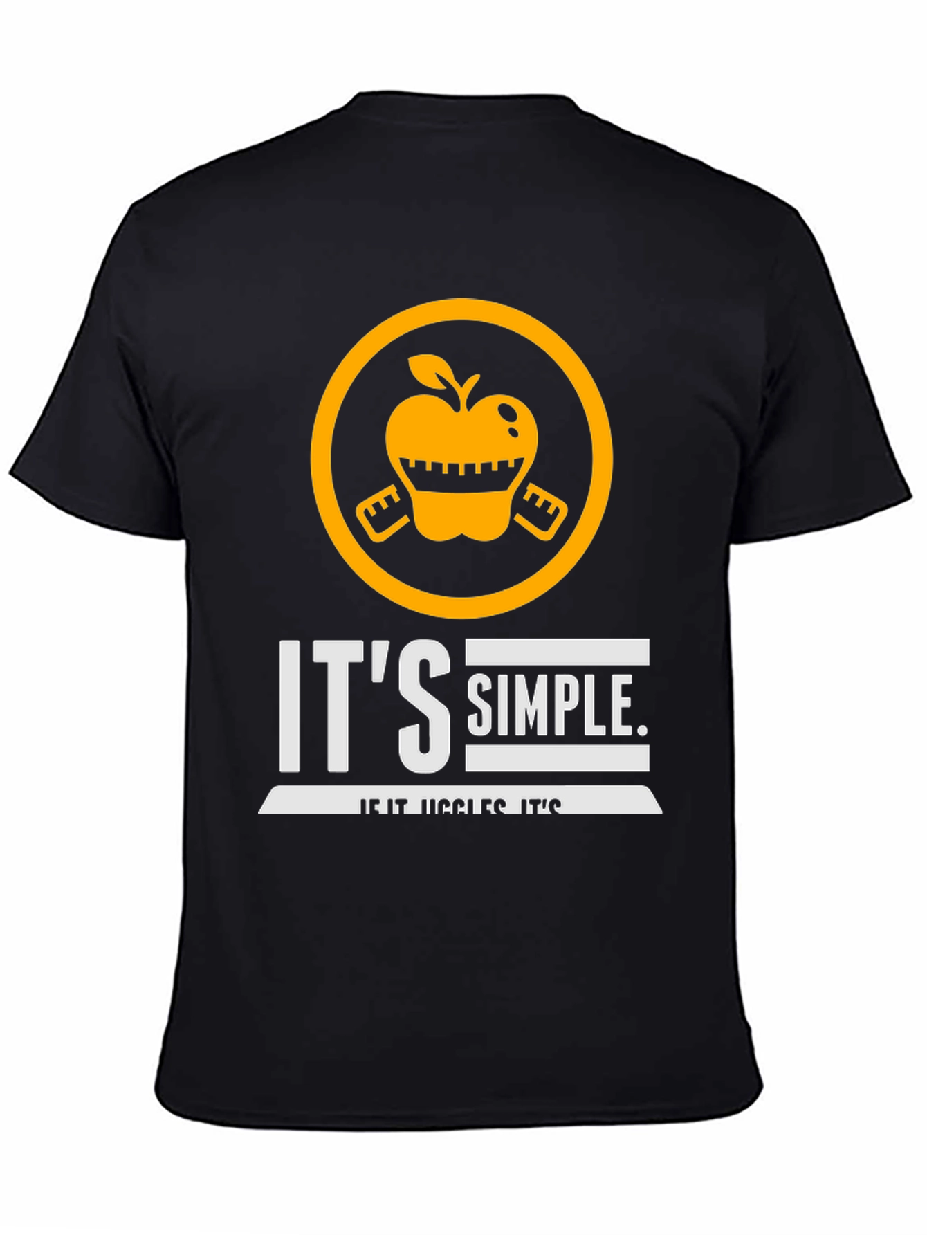 Black It's Simple If It Jiggles It's Fat Funny T-Shirt view 4