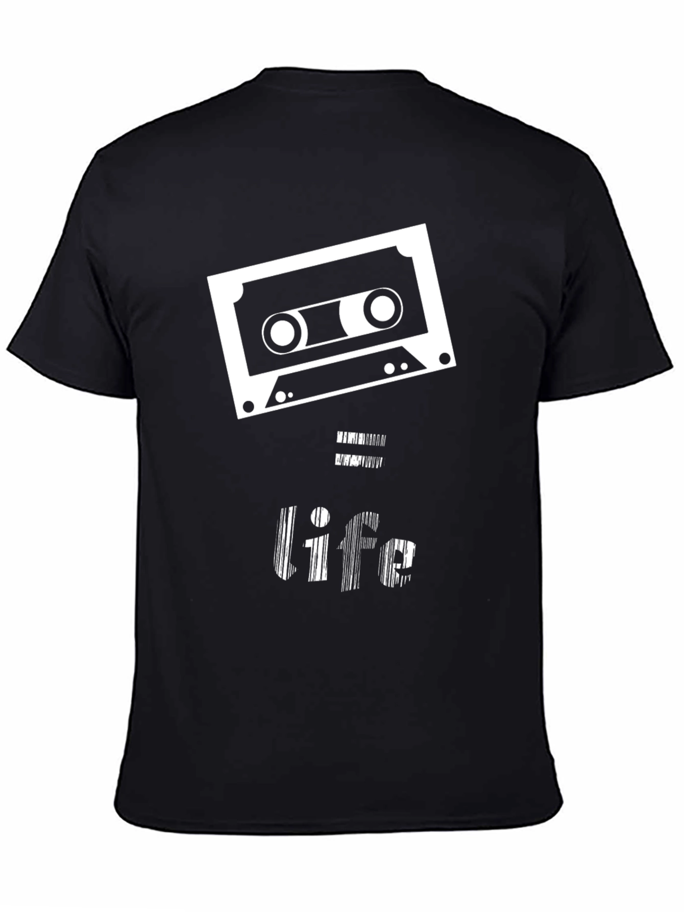 Black Retro Cassette Tape "Life" Graphic Tee view 4