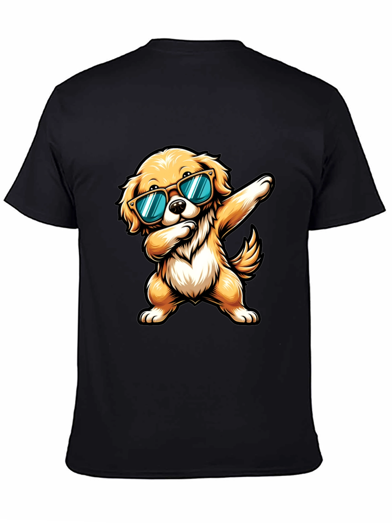 Black Cool Dog Dab Graphic Tee view 4