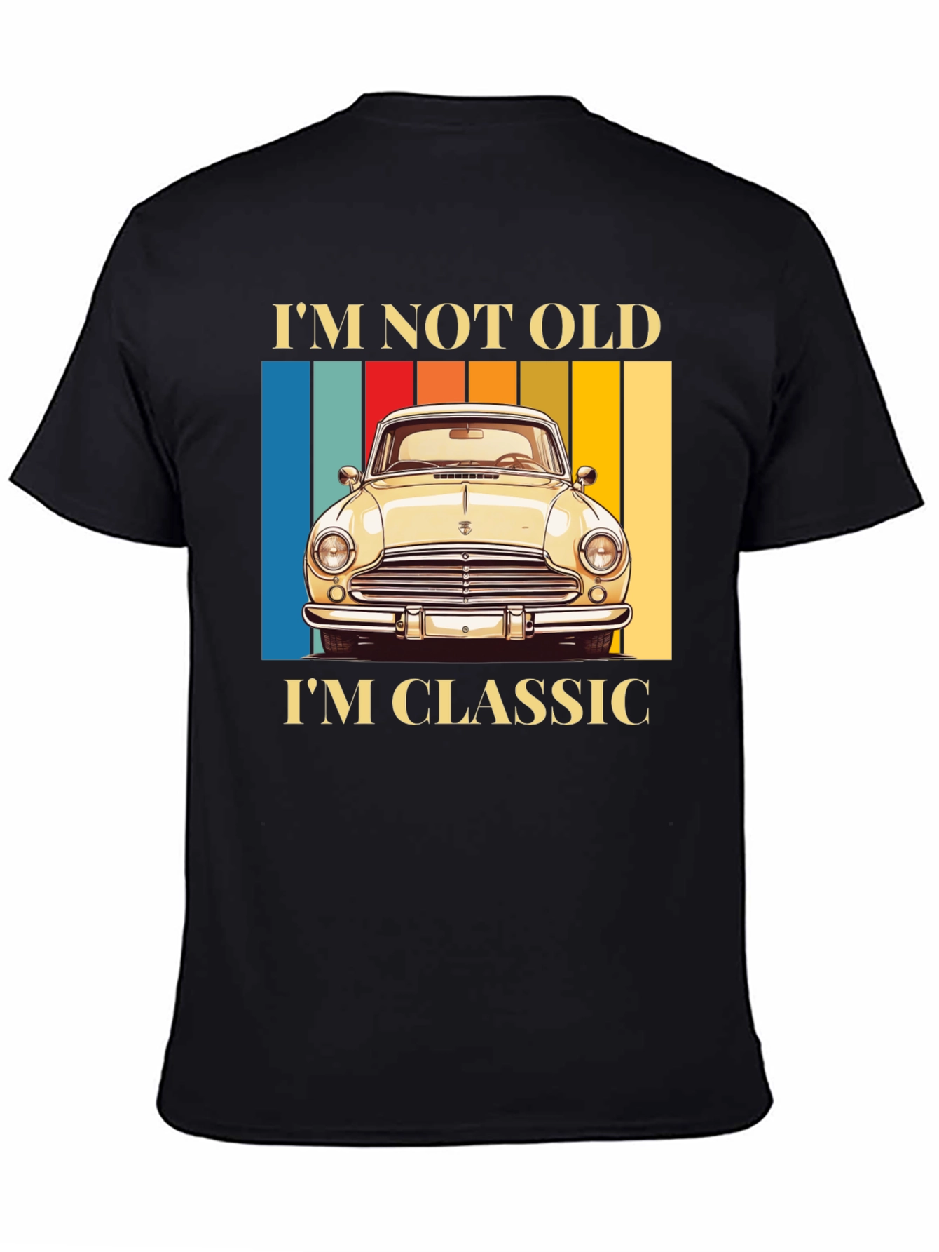 Black Classic Car T-Shirt - I'm Not Old, I'm Classic view 4
