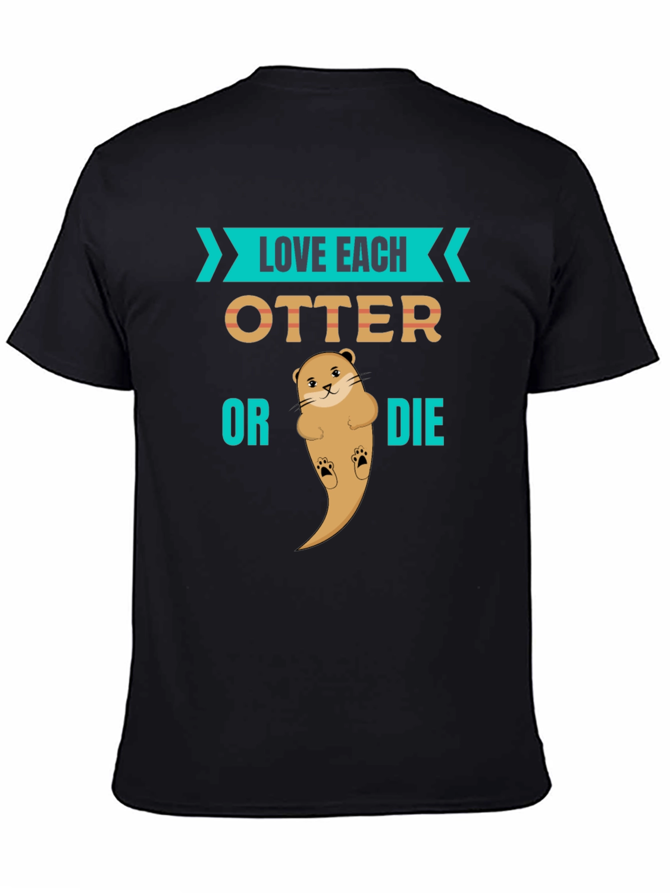 Black Love Each Otter Black Graphic Tee view 4