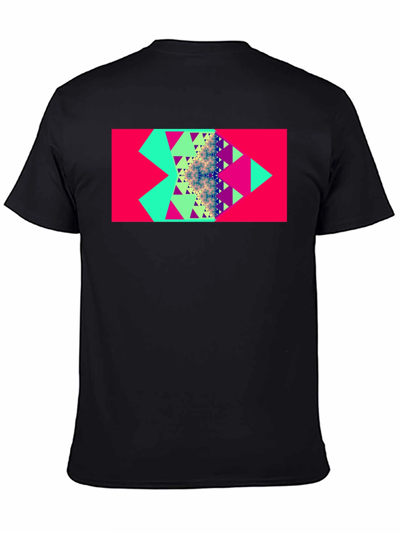 Geometric Triangle Fractal Graphic Tee - Modern Design - 4