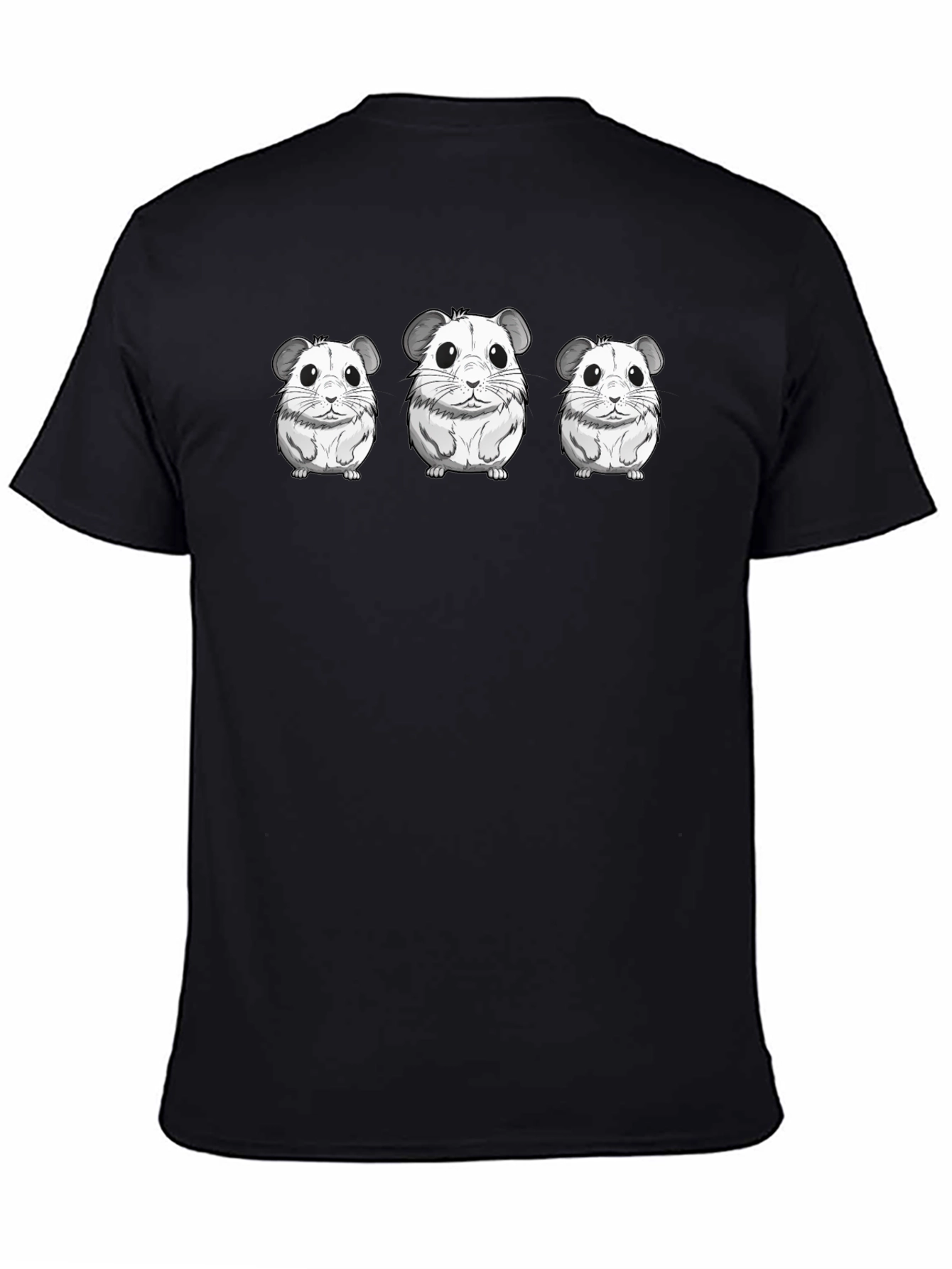 Black Cute Hamster T-Shirt - Black Graphic Tee view 4