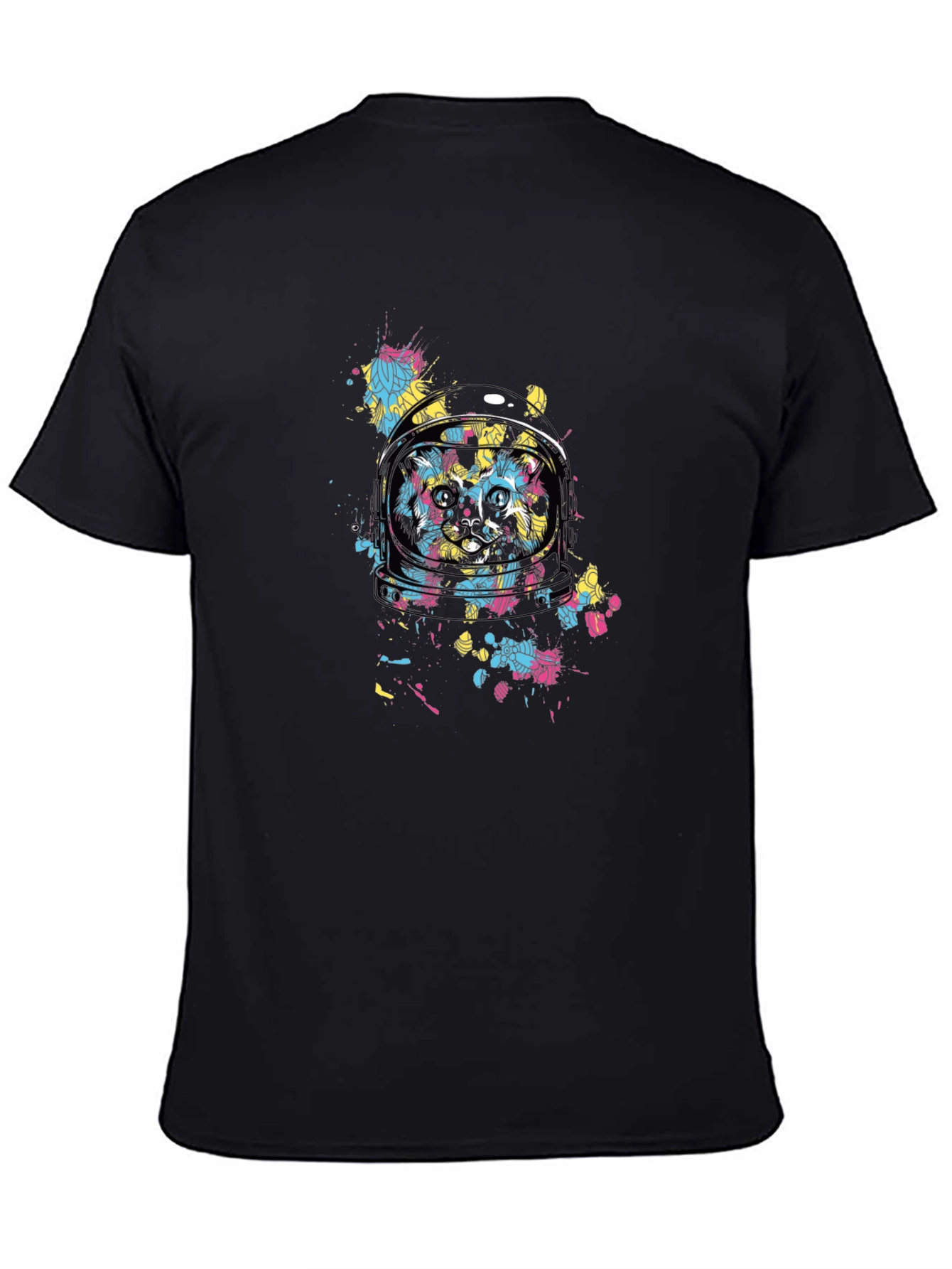 Black Astronaut Cat Graphic T-Shirt - Cool Space Design view 4