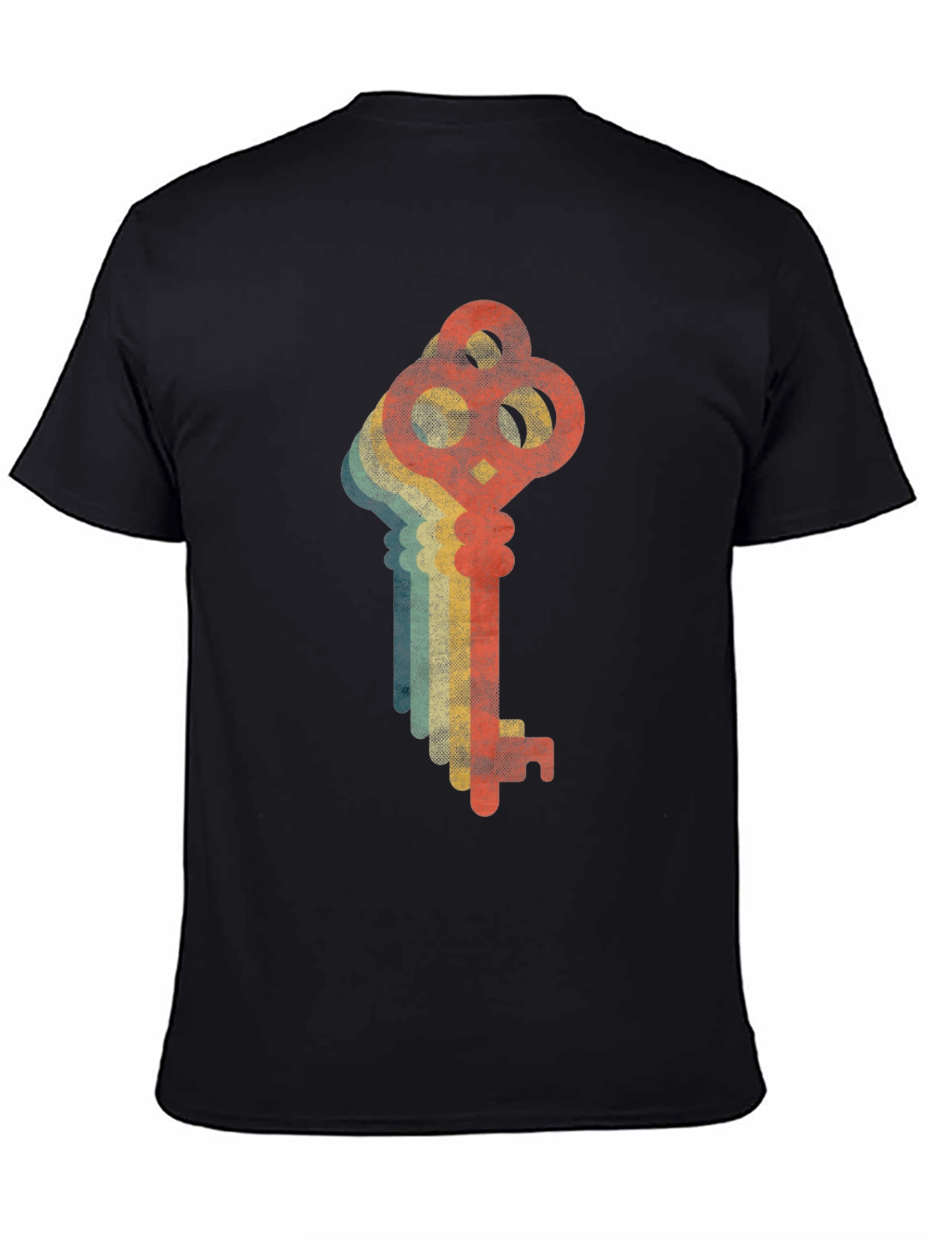 Black Retro Key Graphic T-Shirt - Vintage Style Tee view 4