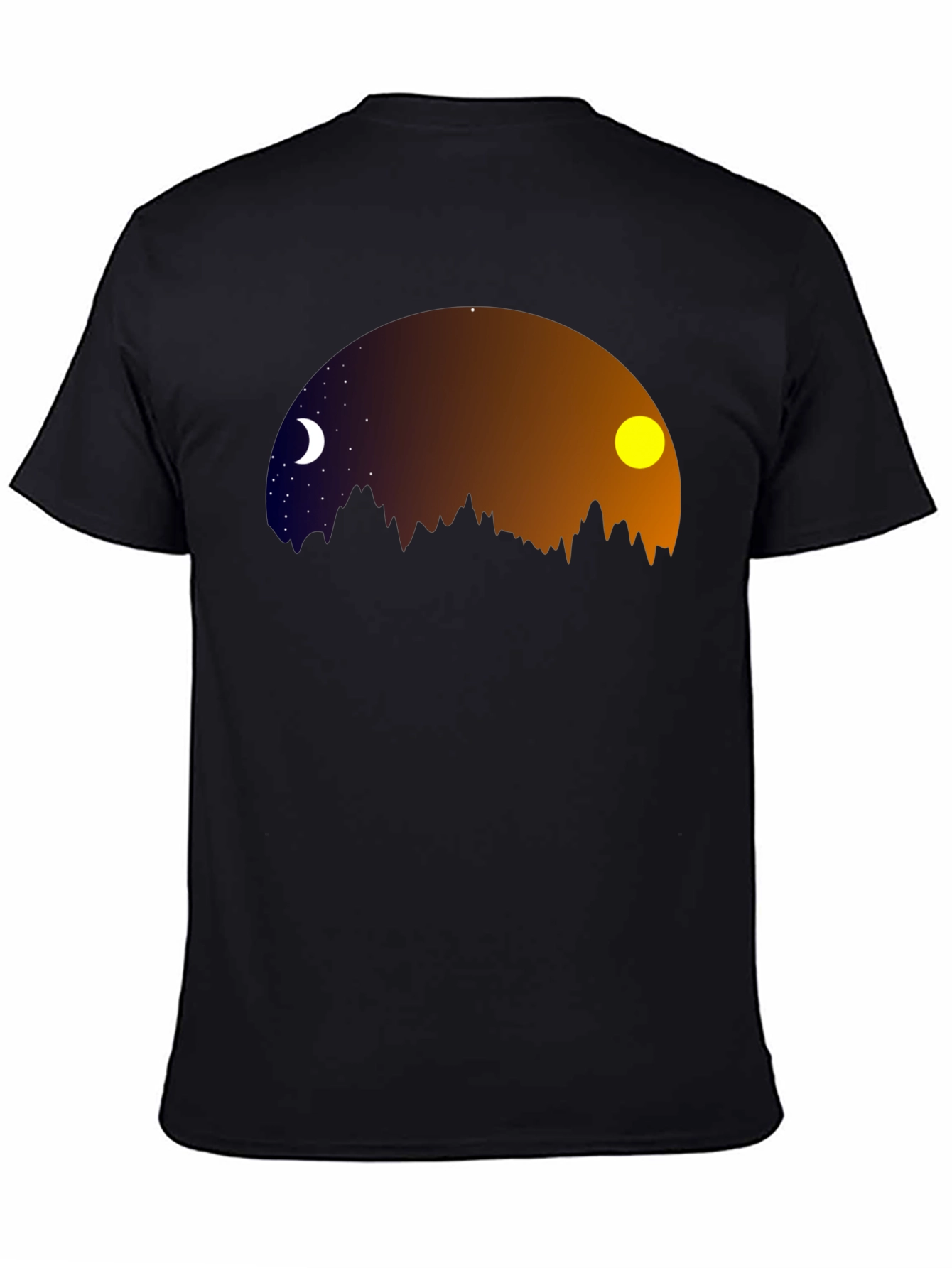 Black Night & Day Mountainscape Graphic Tee view 4