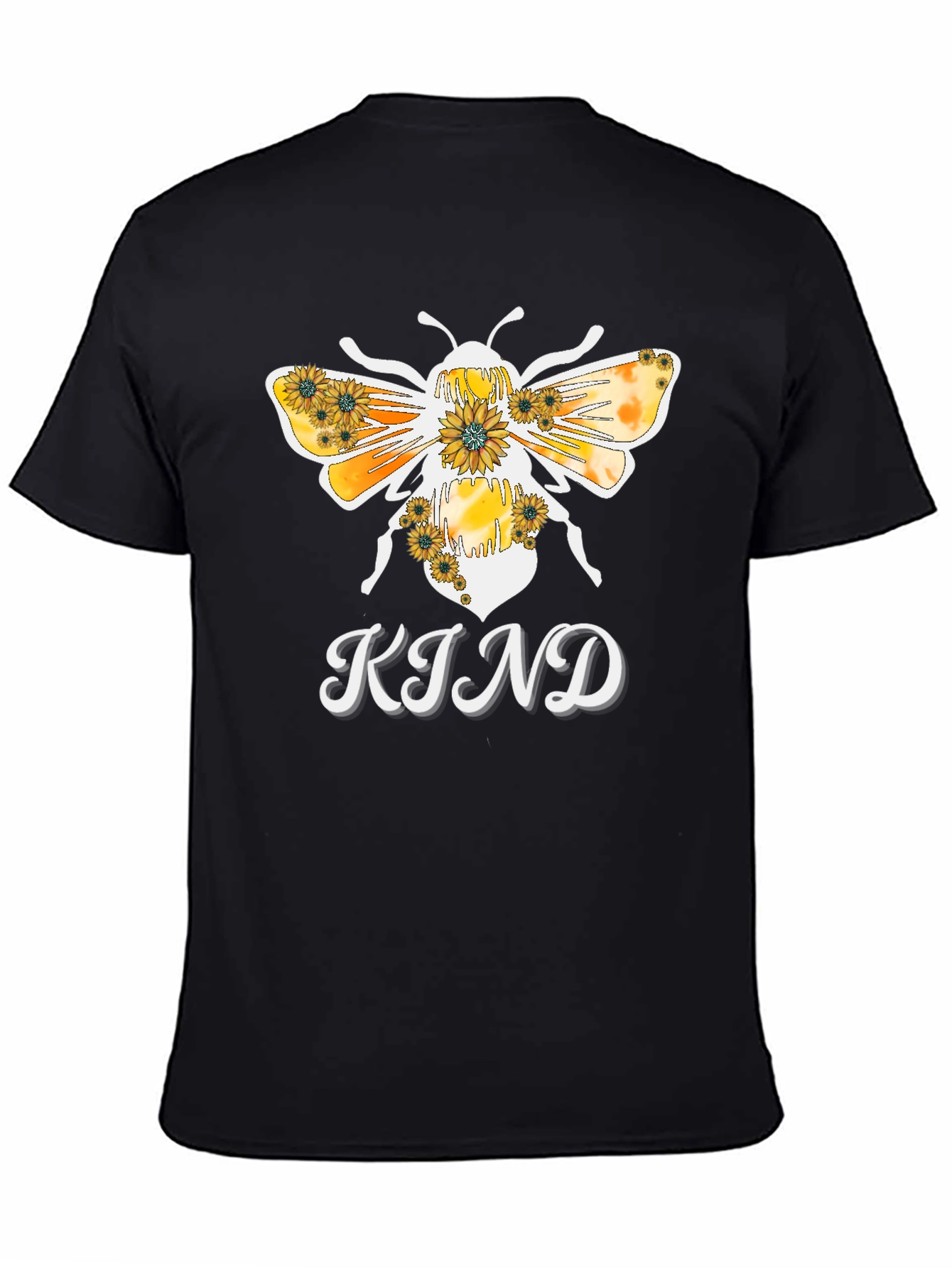 Black Bee Kind Sunflower Graphic T-Shirt view 4