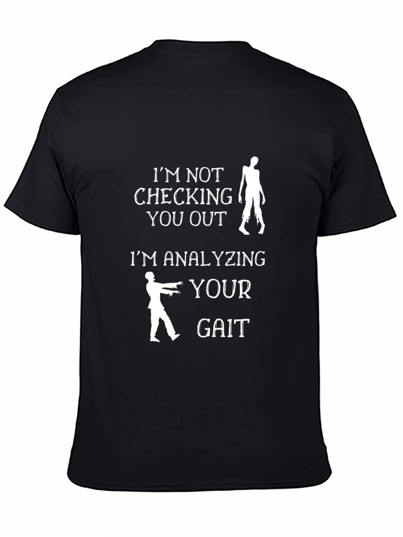 Black Zombie Gait T-Shirt - Funny Walking Dead Tee view 4
