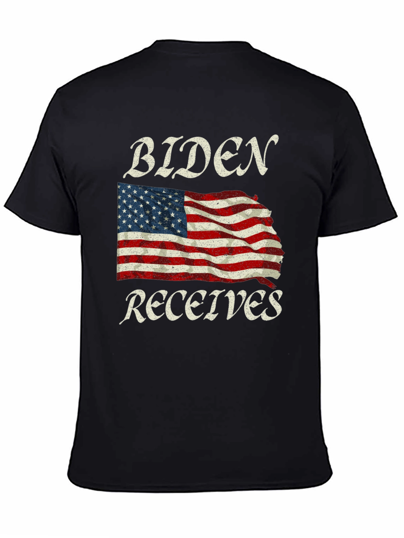 Black Biden Receives American Flag Graphic Tee view 4