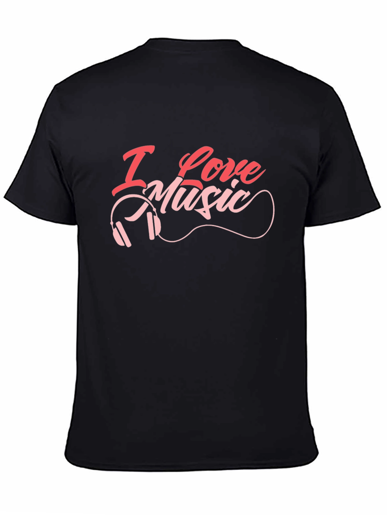 Black I Love Music Graphic Print Tee view 4