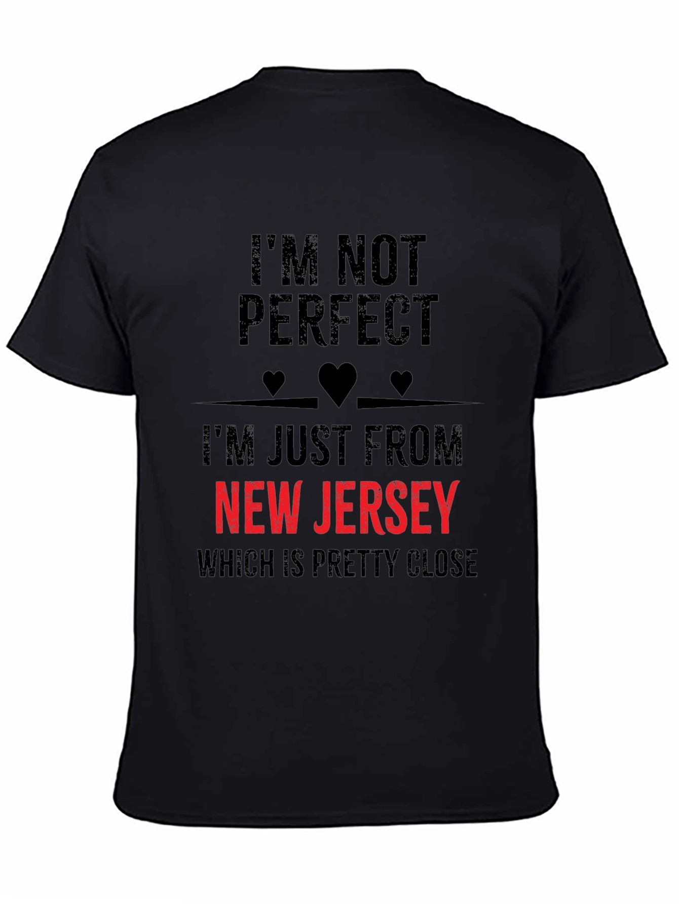 Black I'm Not Perfect New Jersey T-Shirt view 4
