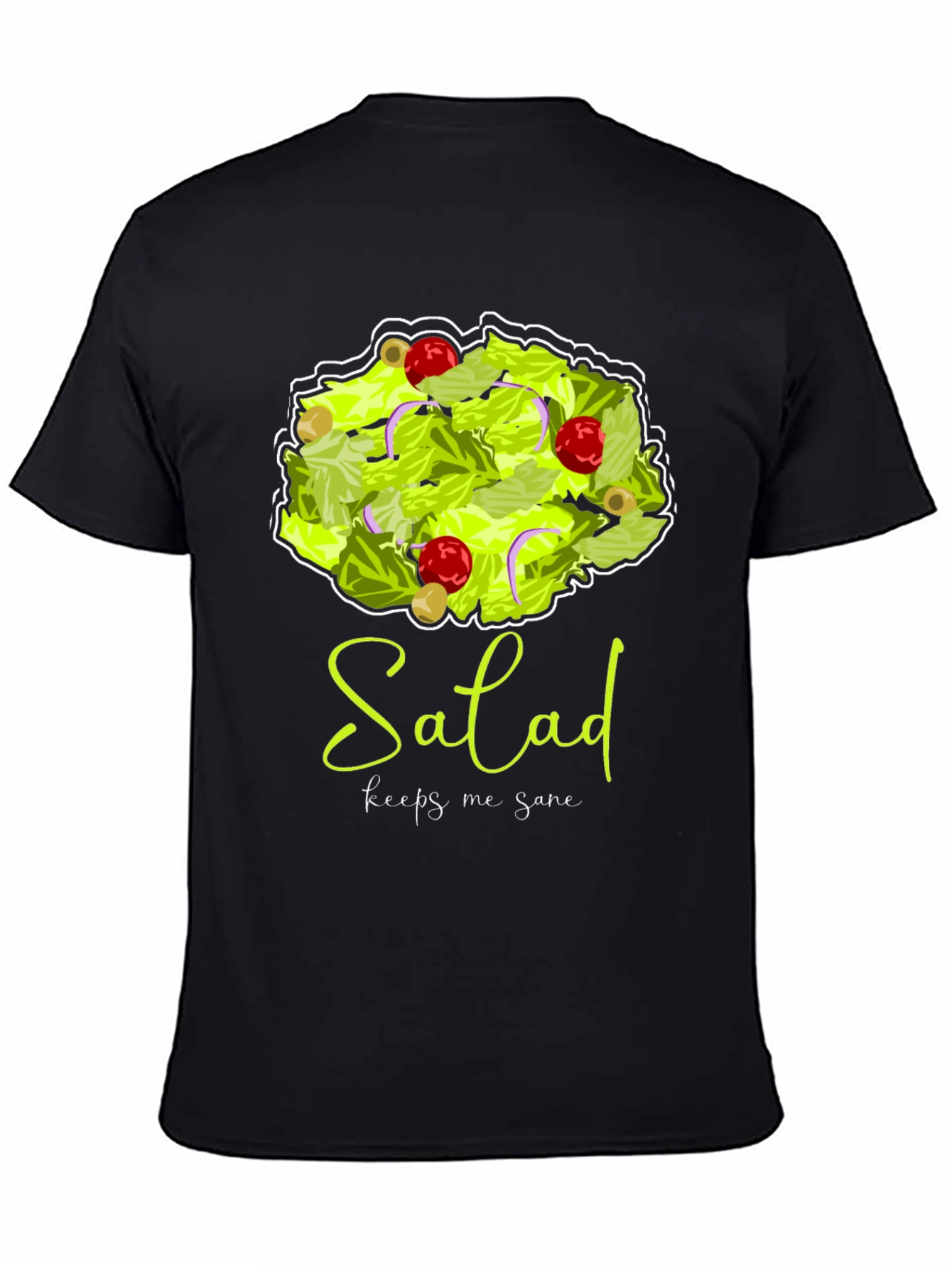 Black Salad Keeps Me Sane Graphic T-Shirt view 4