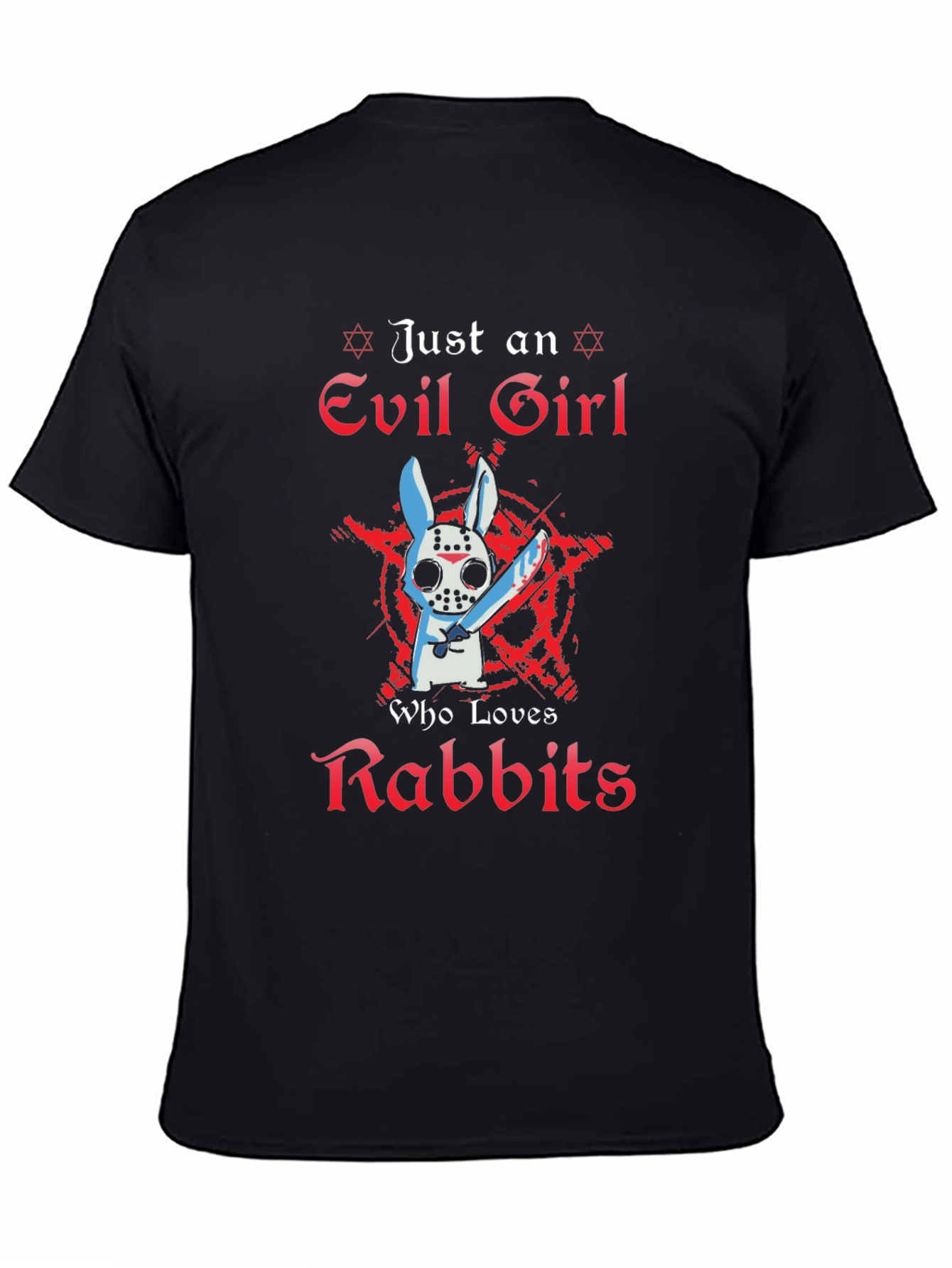 Black Evil Girl Rabbit T-Shirt view 4