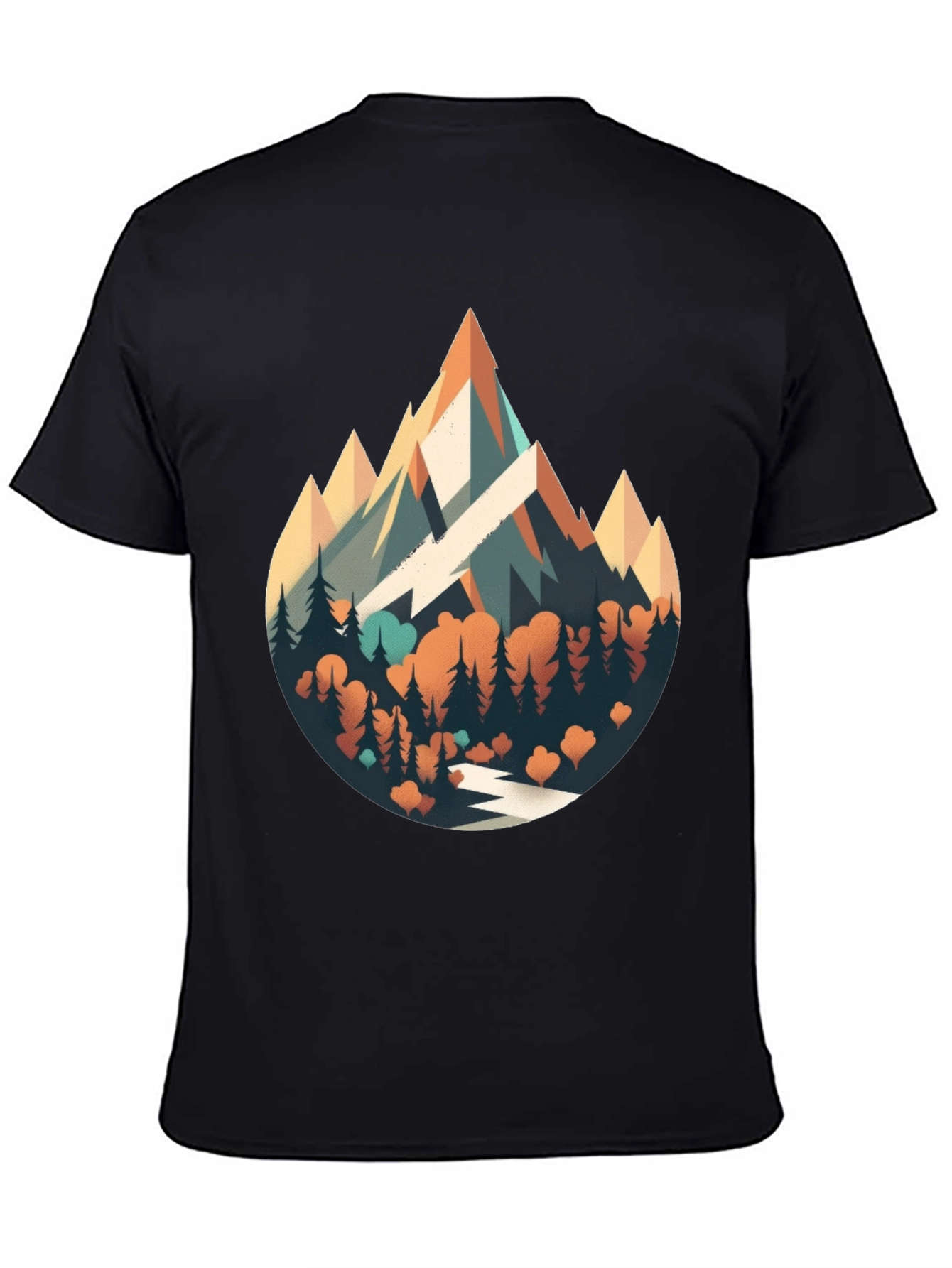 Black Mountainscape Graphic Tee - Nature Adventure Shirt view 4