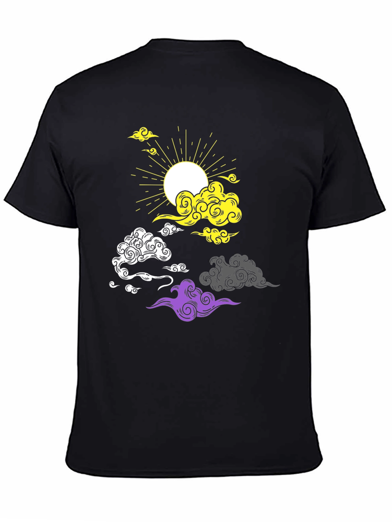 Black Nonbinary Pride Cloud T-Shirt view 4
