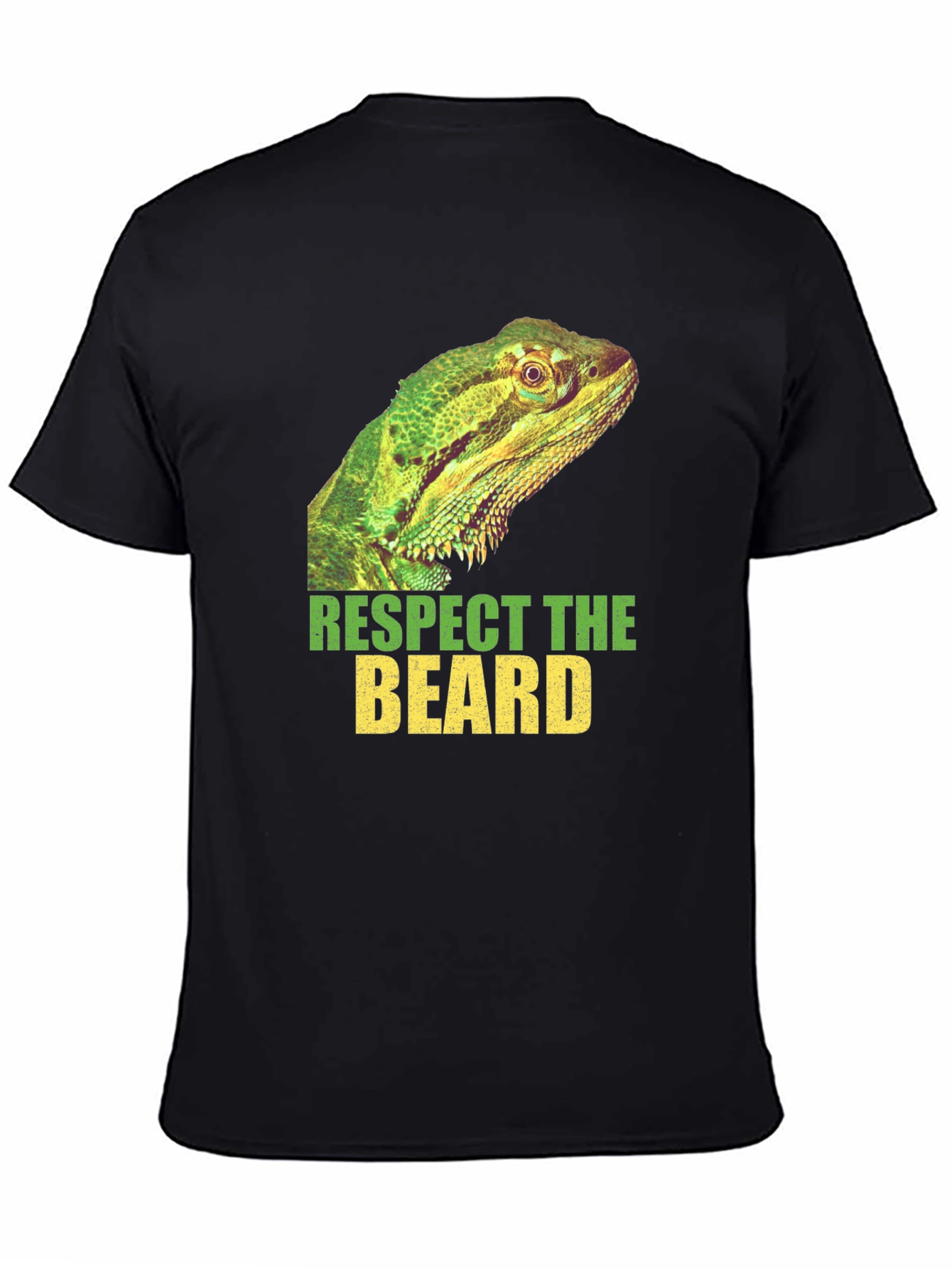Black Respect The Beard Lizard Graphic T-Shirt view 4
