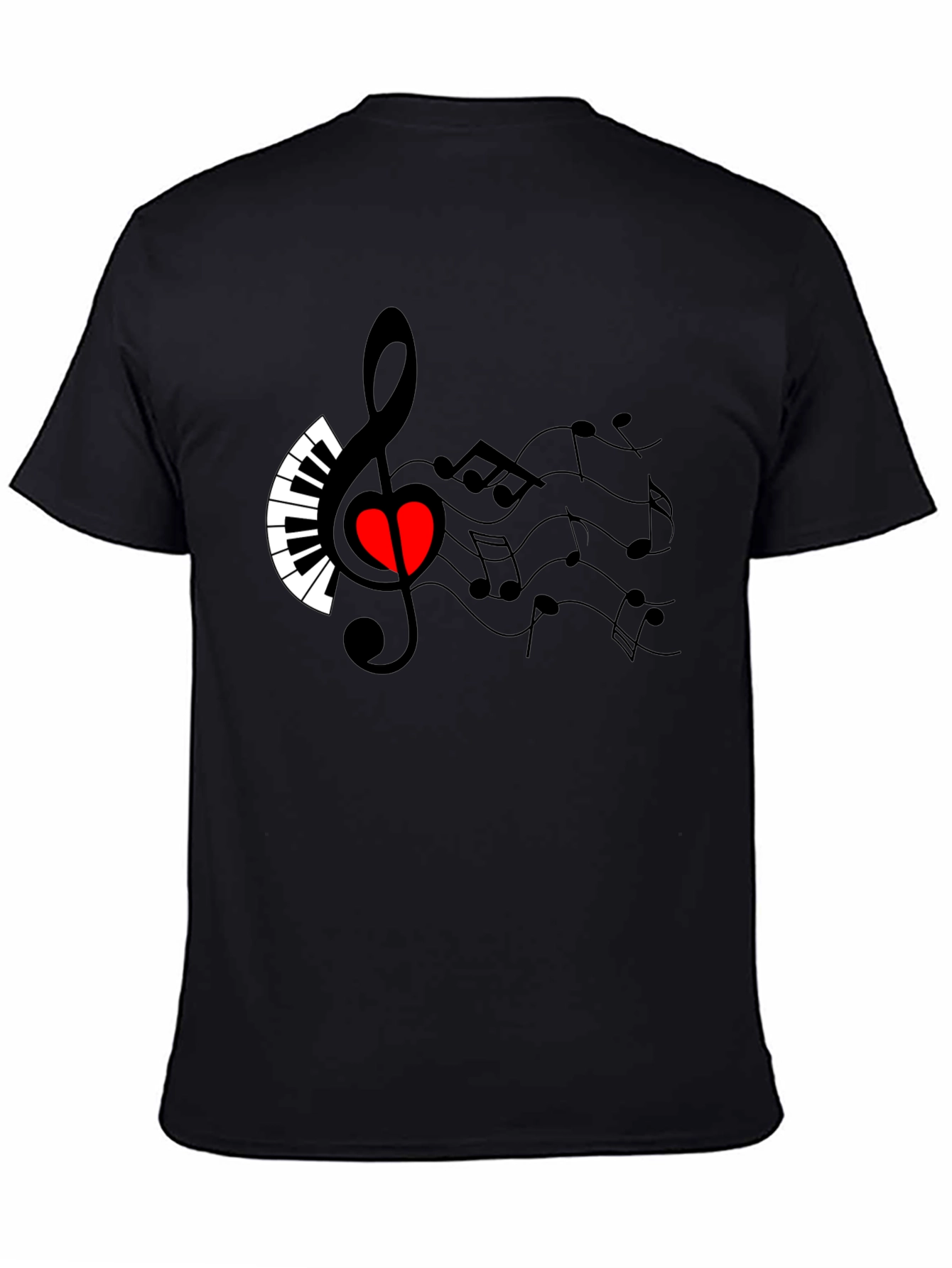 Black Musical Heart T-Shirt - Express Your Passion view 4