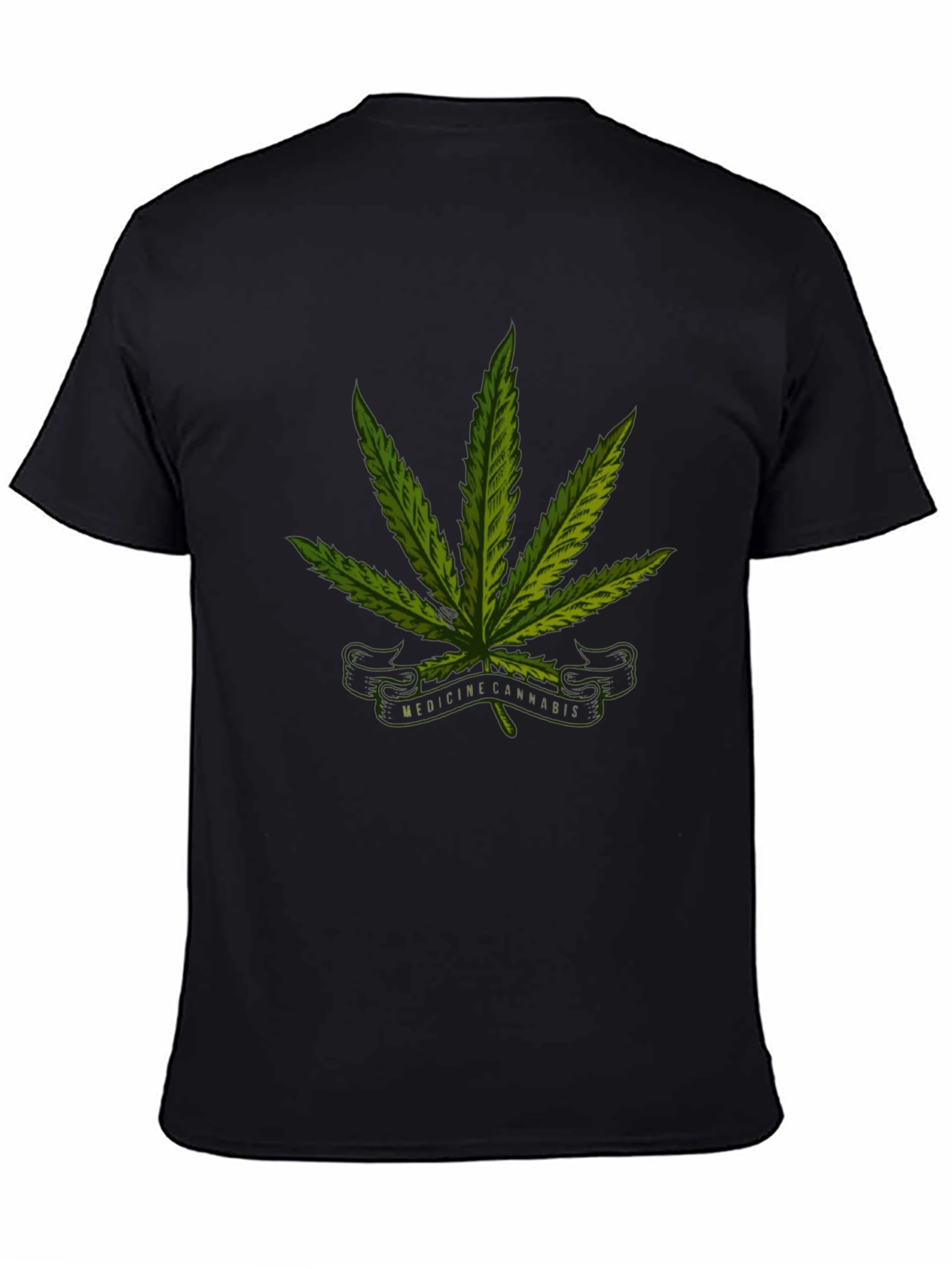 Black Cannabis Medicine Graphic Black T-Shirt view 4