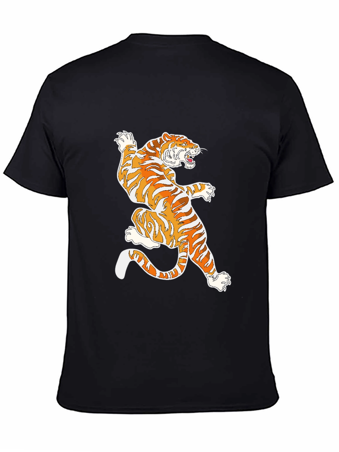 Black Tiger Graphic Black T-Shirt view 4