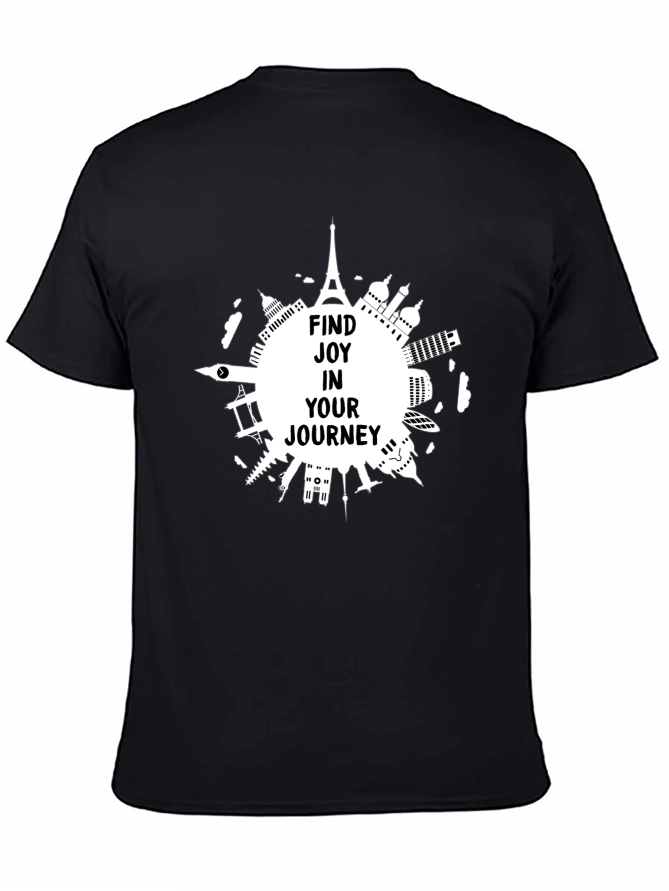 Black Travel Inspired Graphic Tee - Find Joy In Your Journey view 4