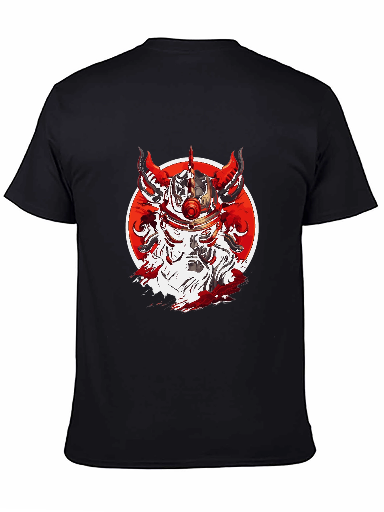 Black Red Horned Warrior T-Shirt view 4