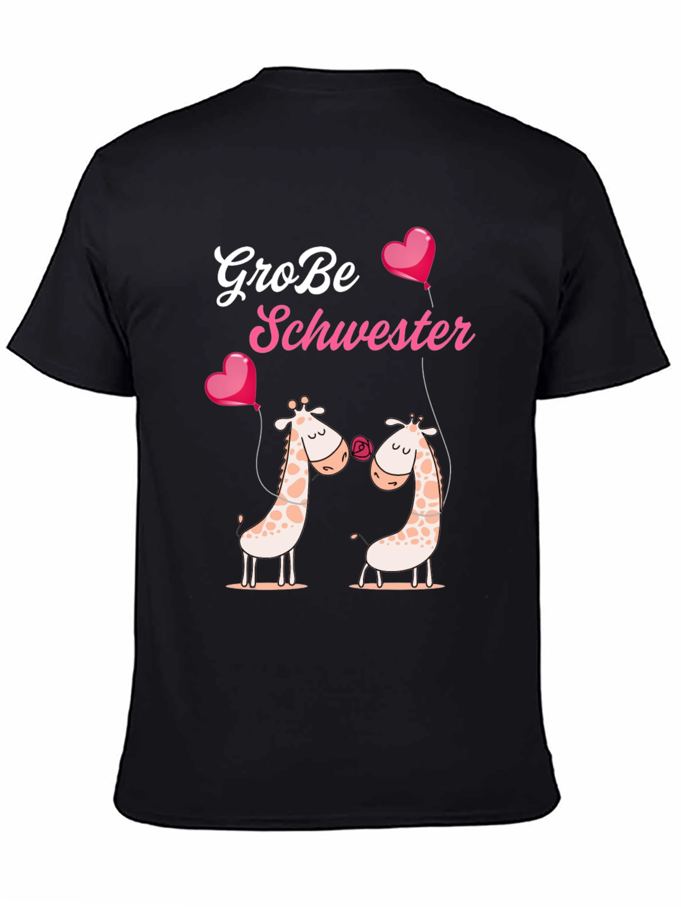 Black Große Schwester Giraffe T-Shirt view 4