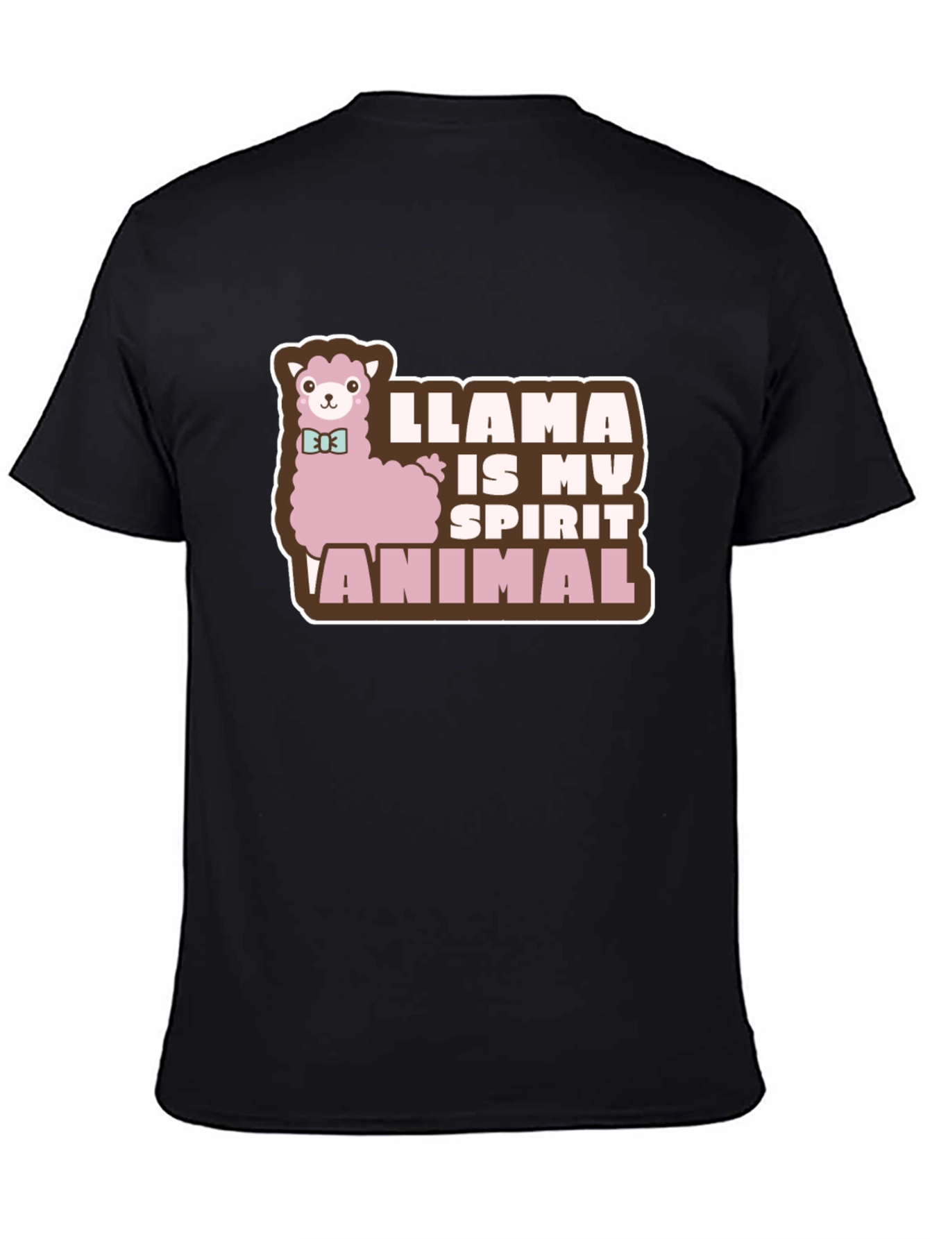 Black Llama is My Spirit Animal T-Shirt - Black Cotton Tee view 4