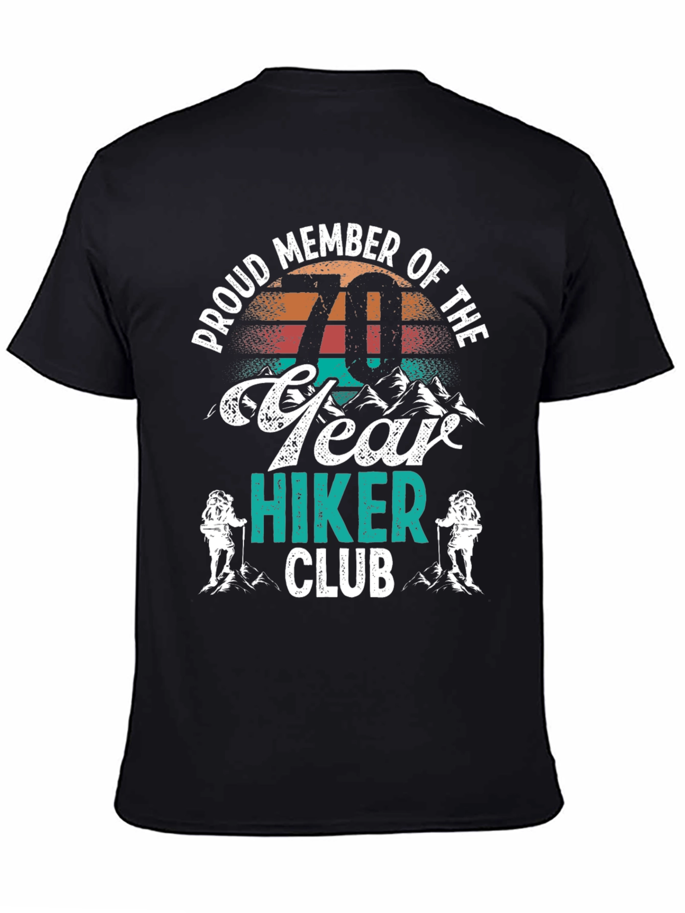 Black 70 Year Hiker Club T-Shirt - Black view 4