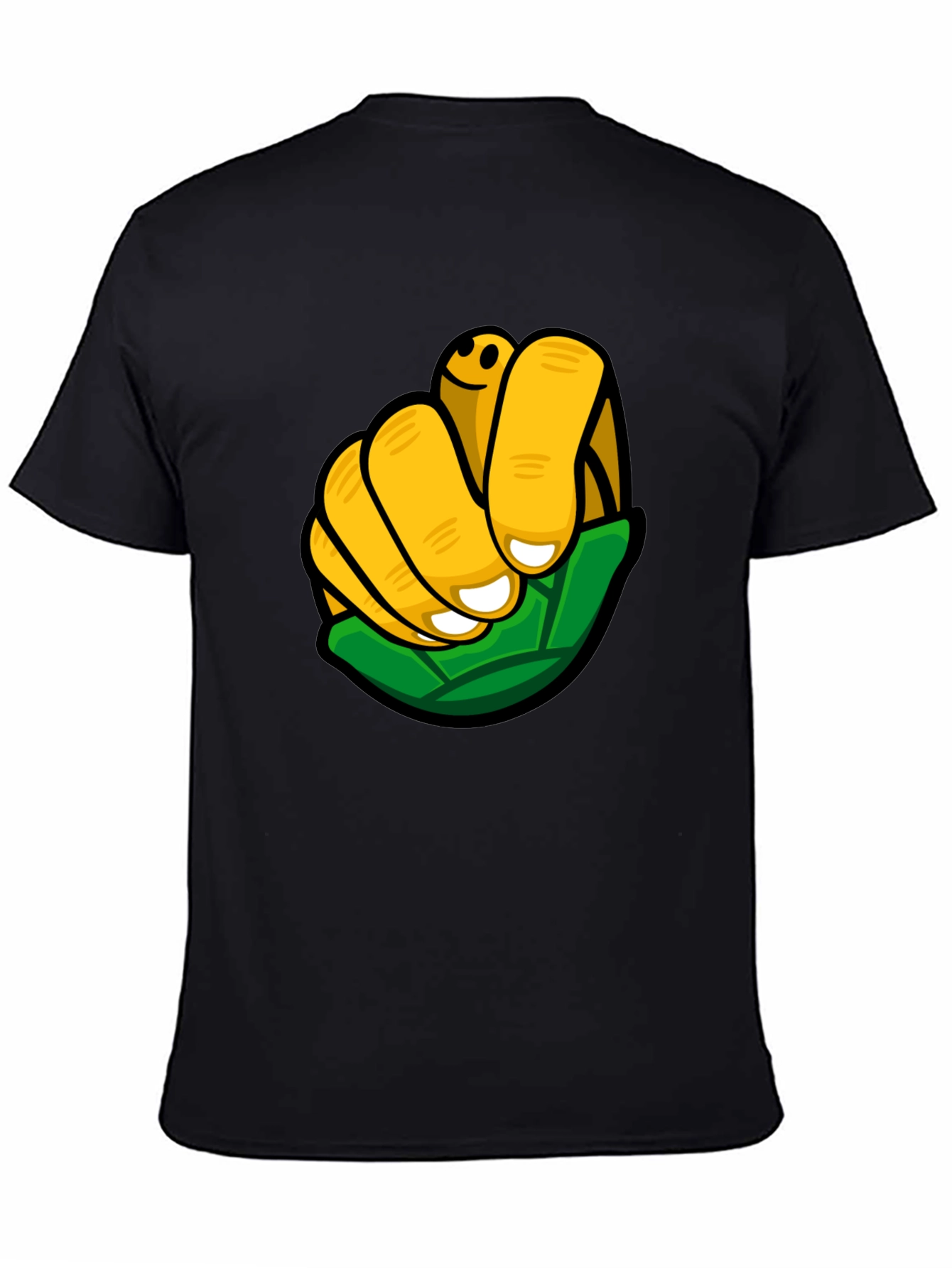 Black Funky Graphic Print Black T-Shirt view 4