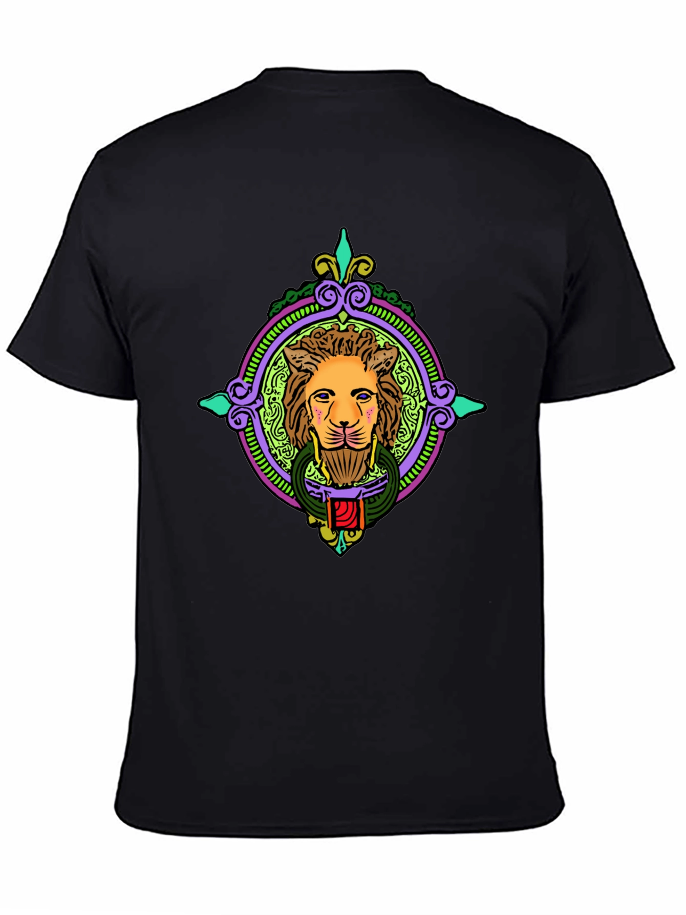 Black Lion Door Knocker Graphic Tee - Bold Style view 4