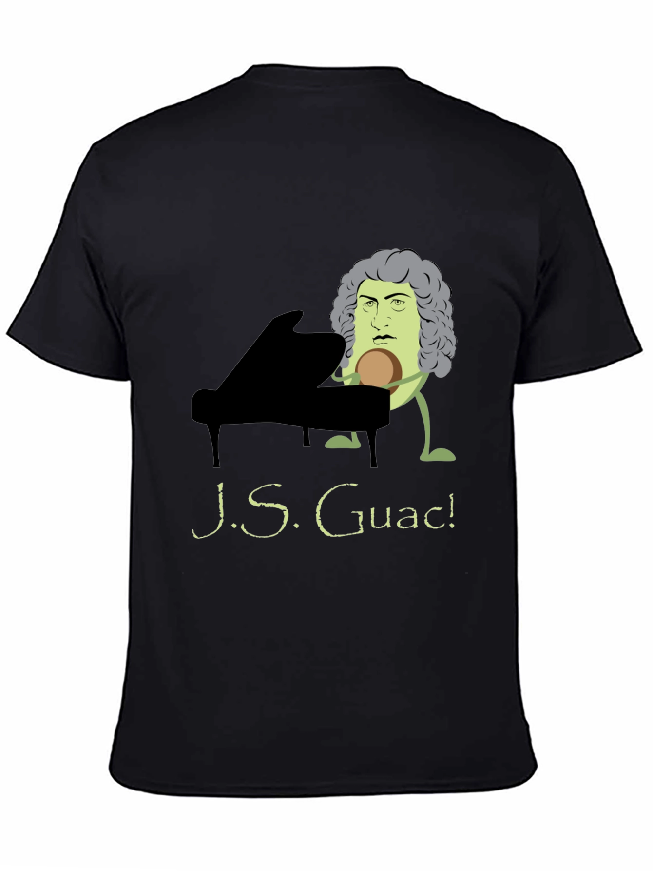 Black J.S. Guac! Funny Music T-Shirt - Black view 4