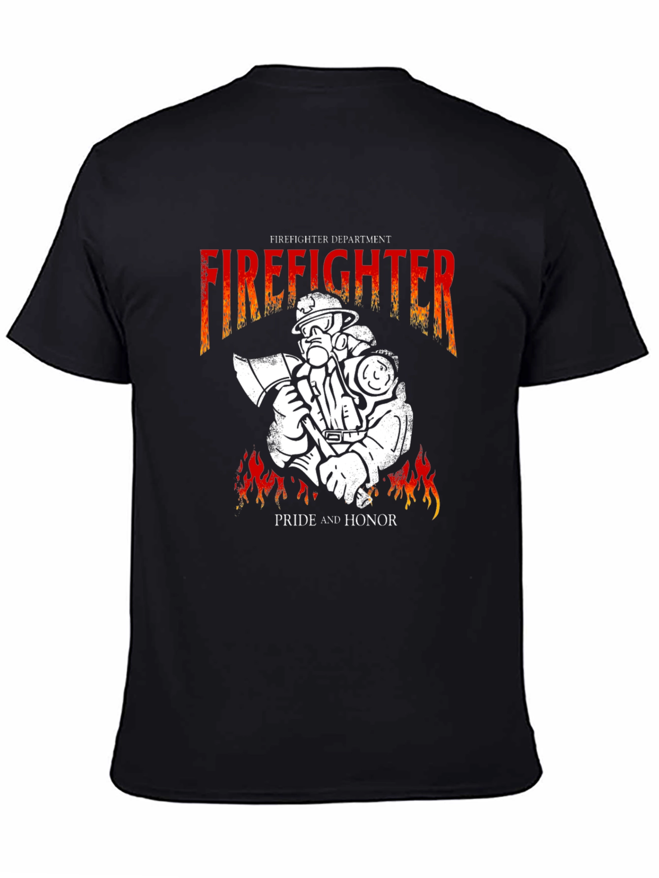 Black Firefighter Pride T-Shirt - Honor & Duty view 4