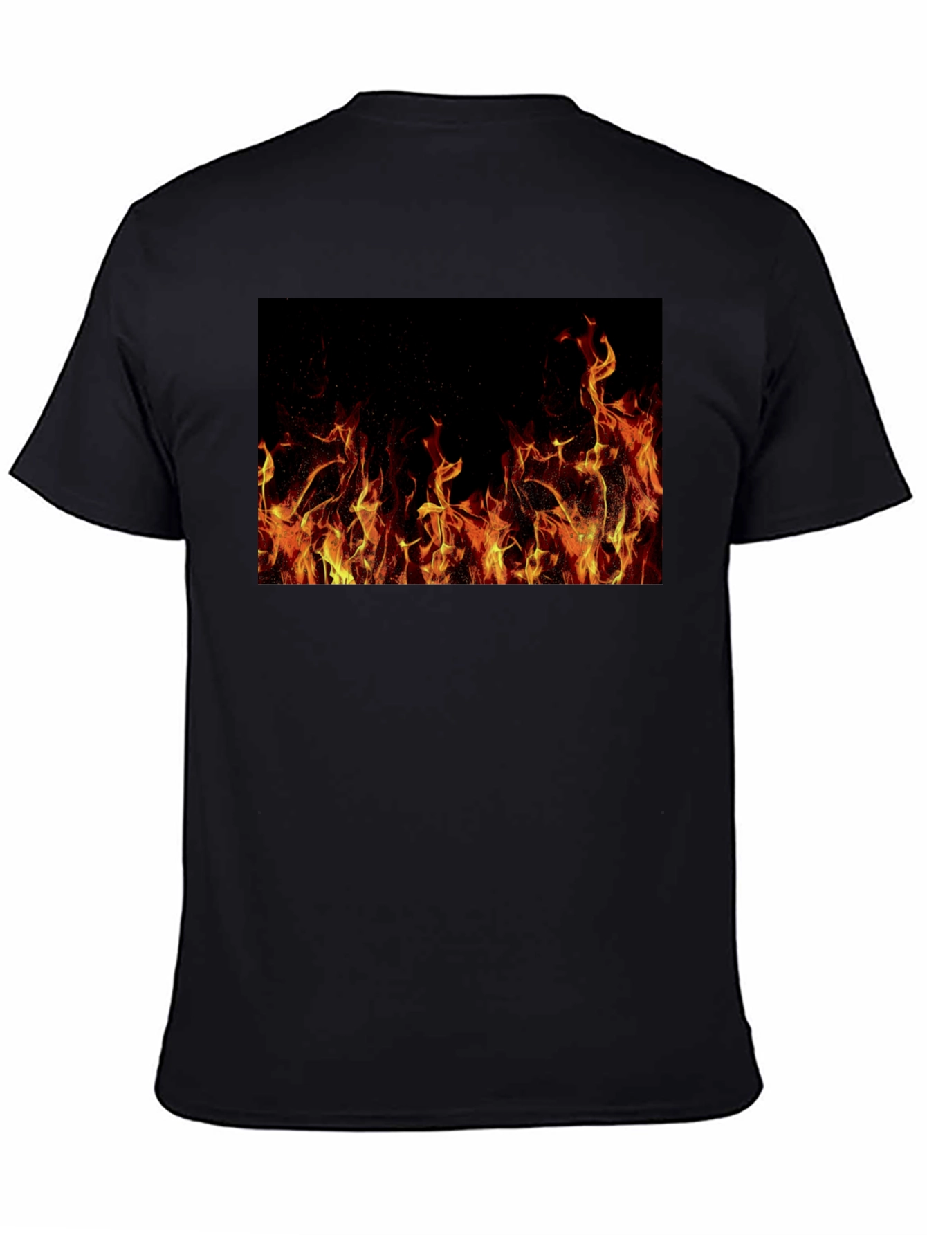 Black Inferno T-Shirt: Bold Fire Design view 4