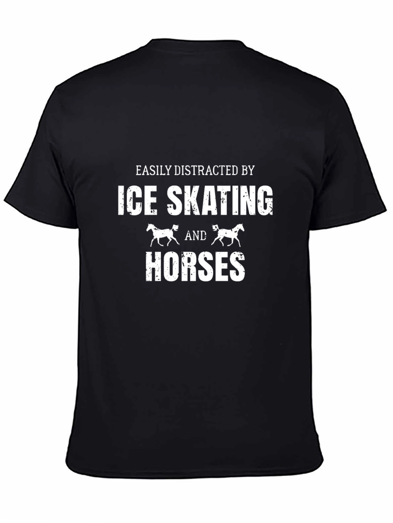 Black Ice Skating & Horses Graphic Tee view 4