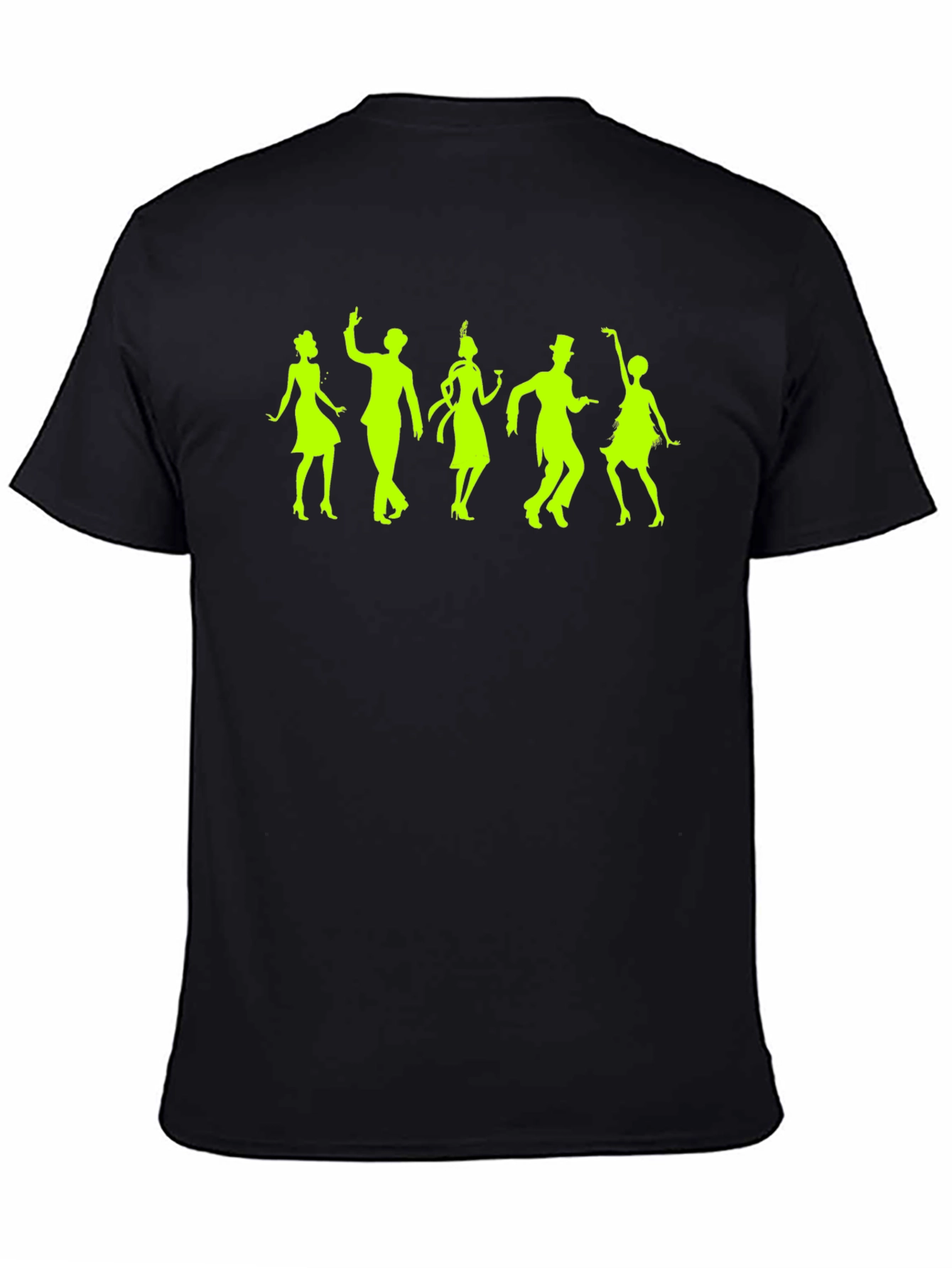 Black Retro Dance T-Shirt - Vintage Silhouette Design view 4
