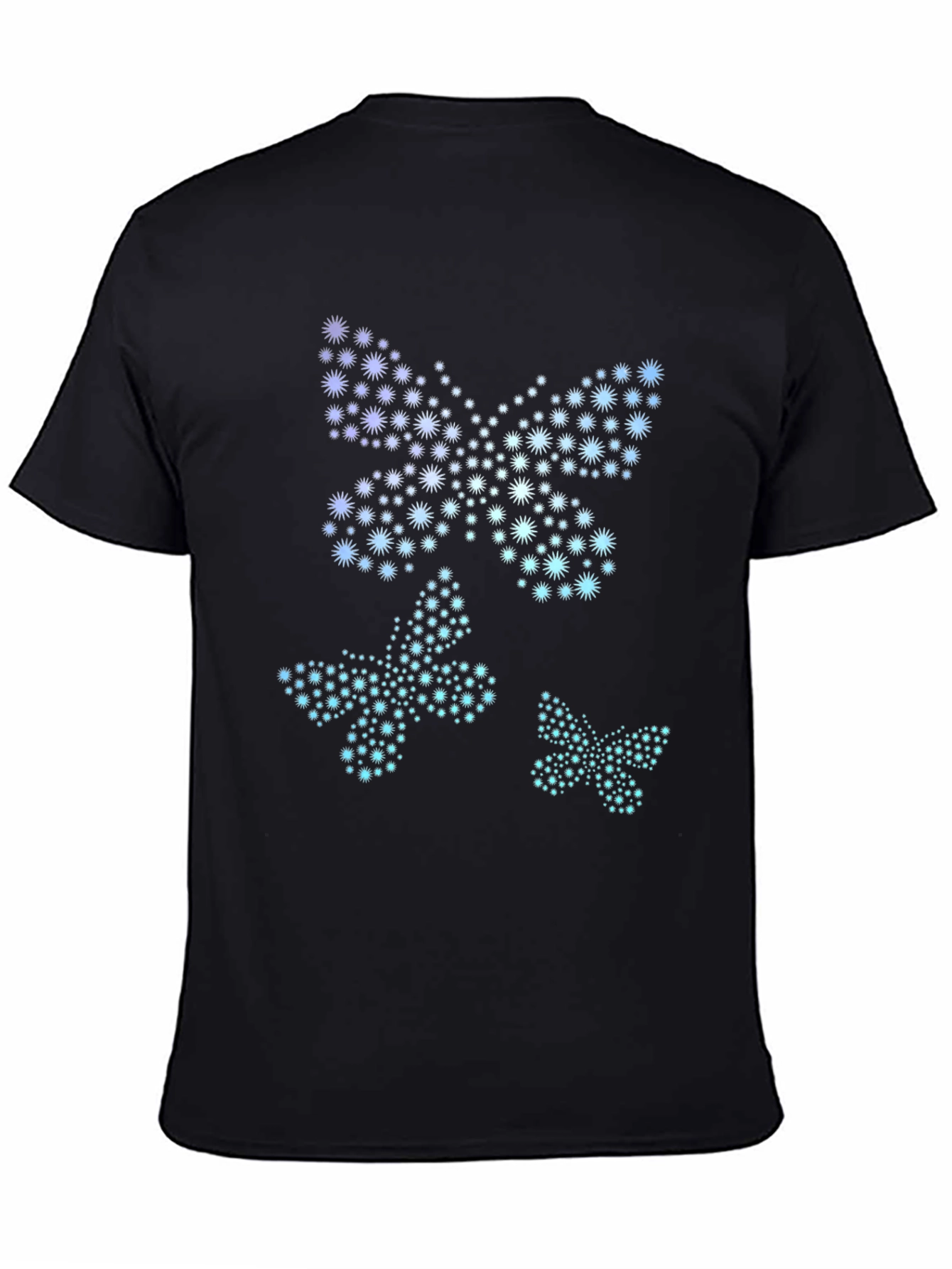 Black Starry Butterfly Graphic Tee - Black view 4