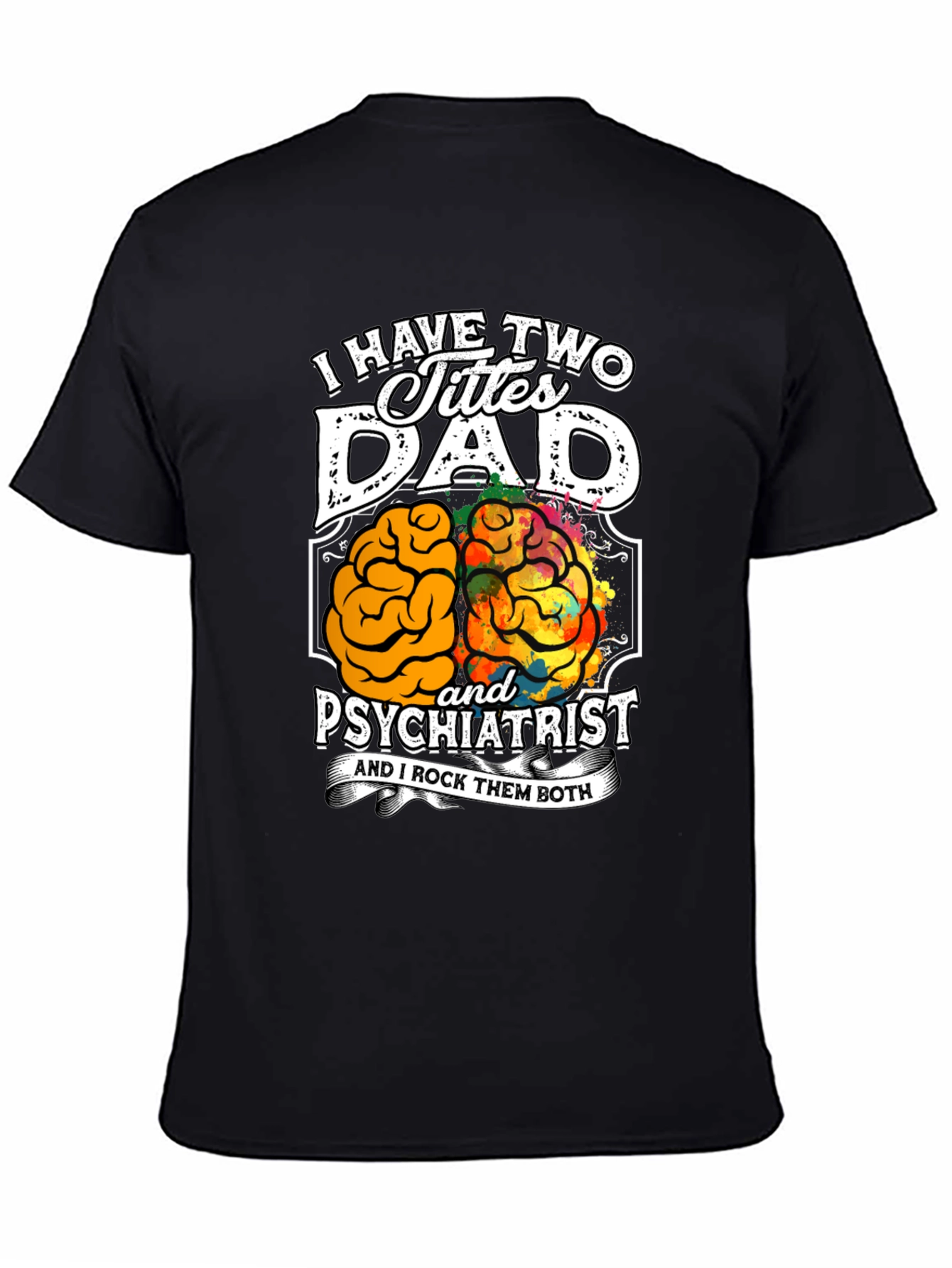 Black Dad Psychiatrist Graphic T-Shirt view 4