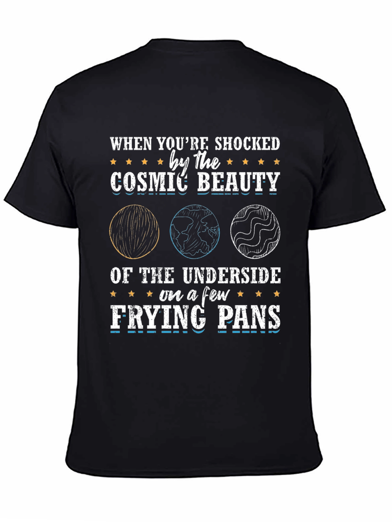 Black Cosmic Beauty Frying Pan Graphic Tee view 4