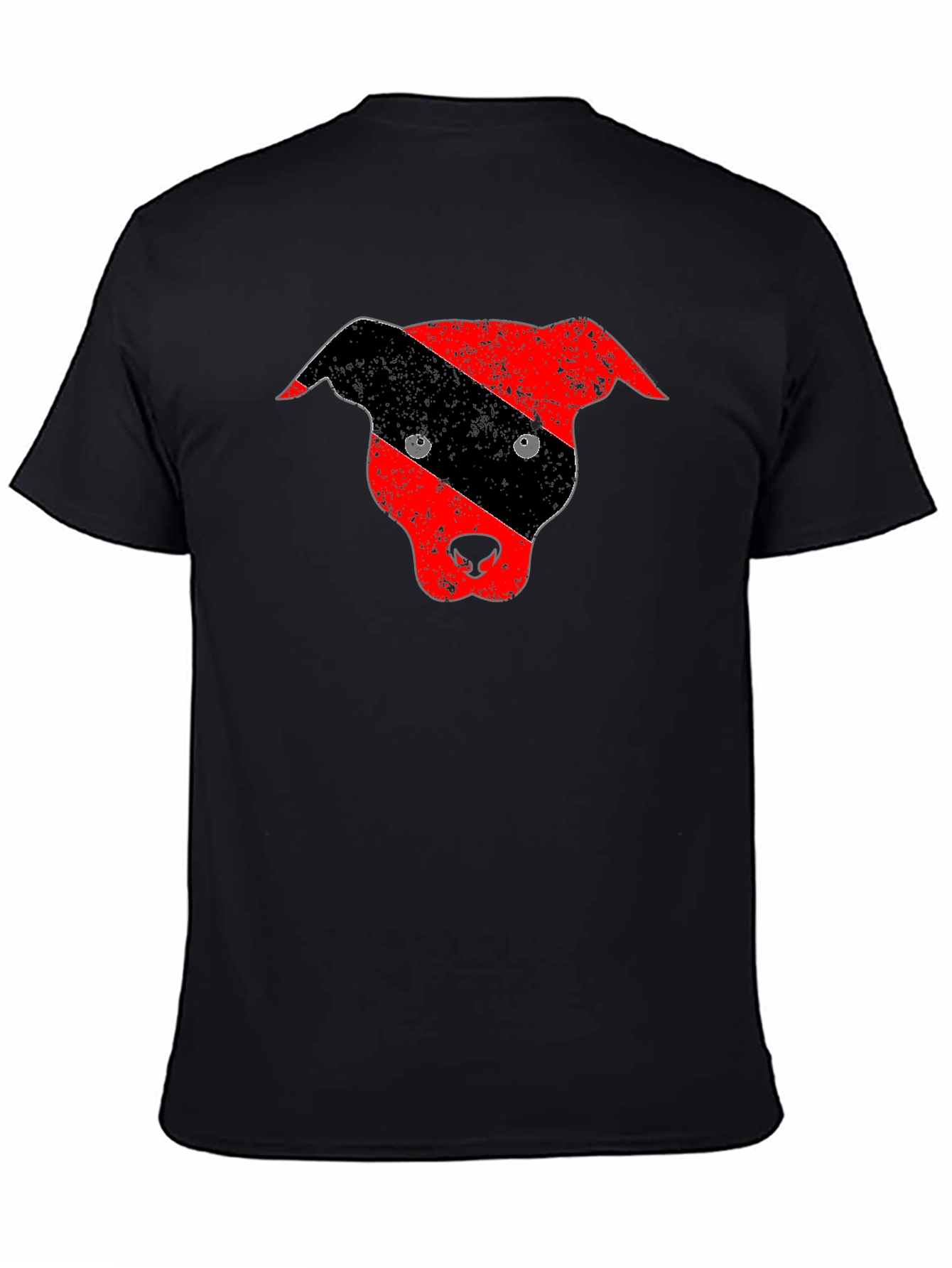 Black Distressed Pitbull Dog Head Graphic Tee view 4