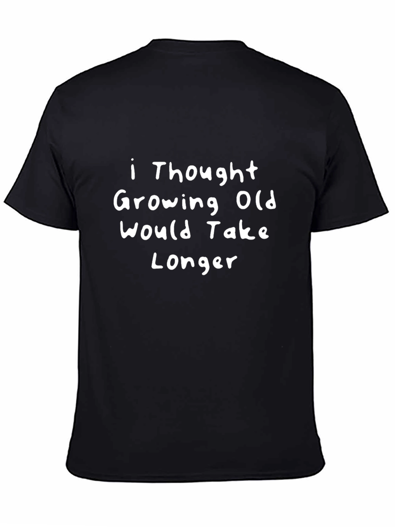Black Funny "Growing Old" Graphic T-Shirt view 4