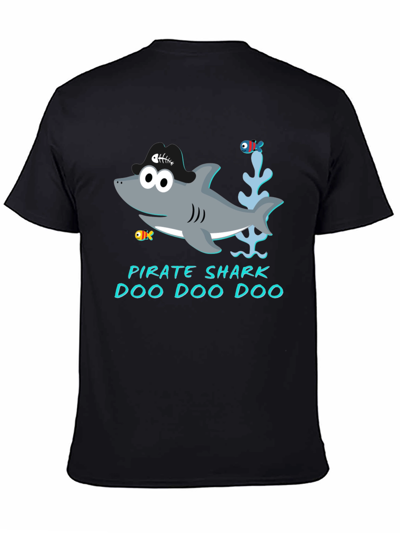 Black Pirate Shark Doo Doo Doo Graphic Tee view 4