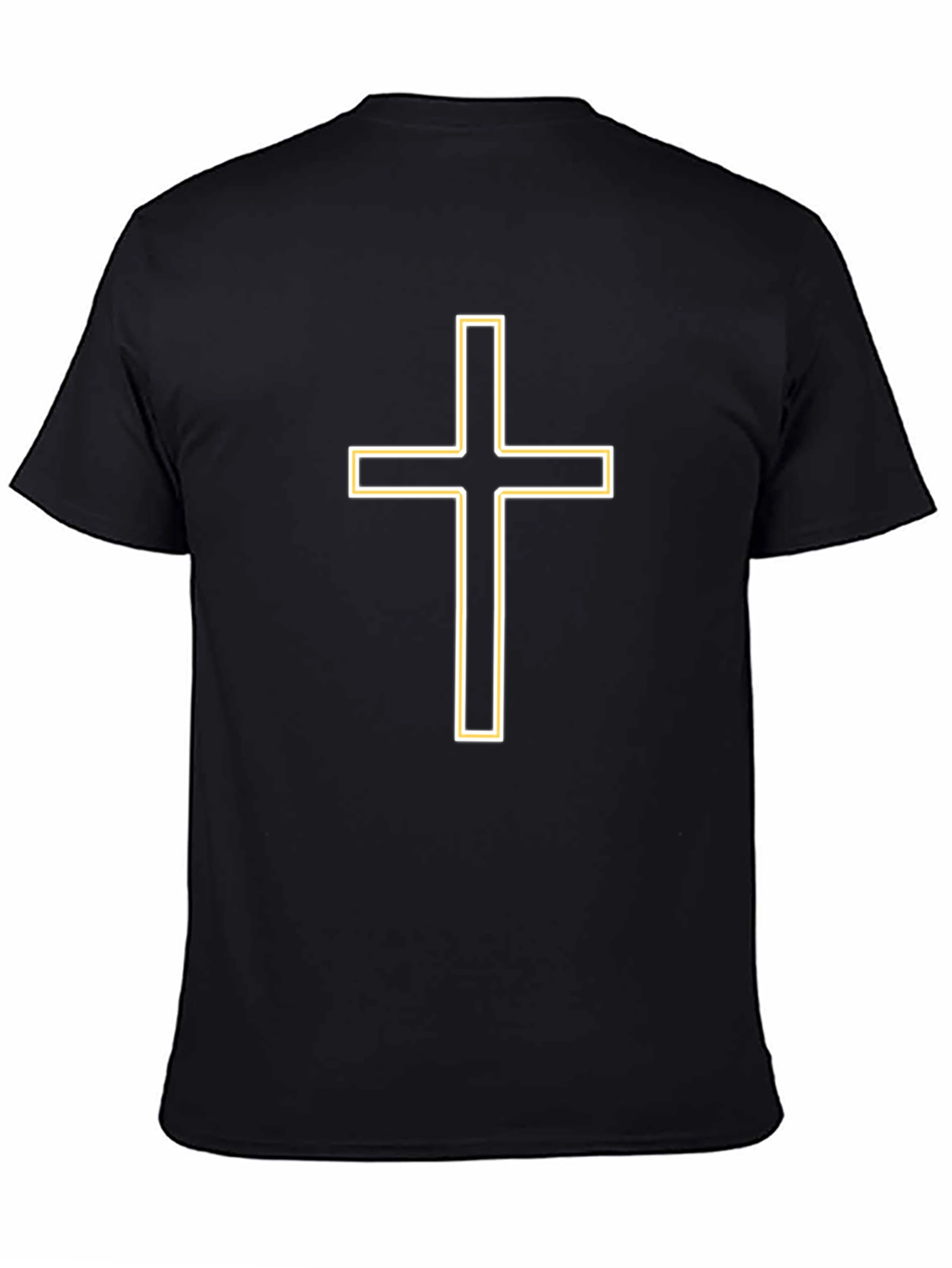 Black Black T-Shirt with Cross Graphic view 4