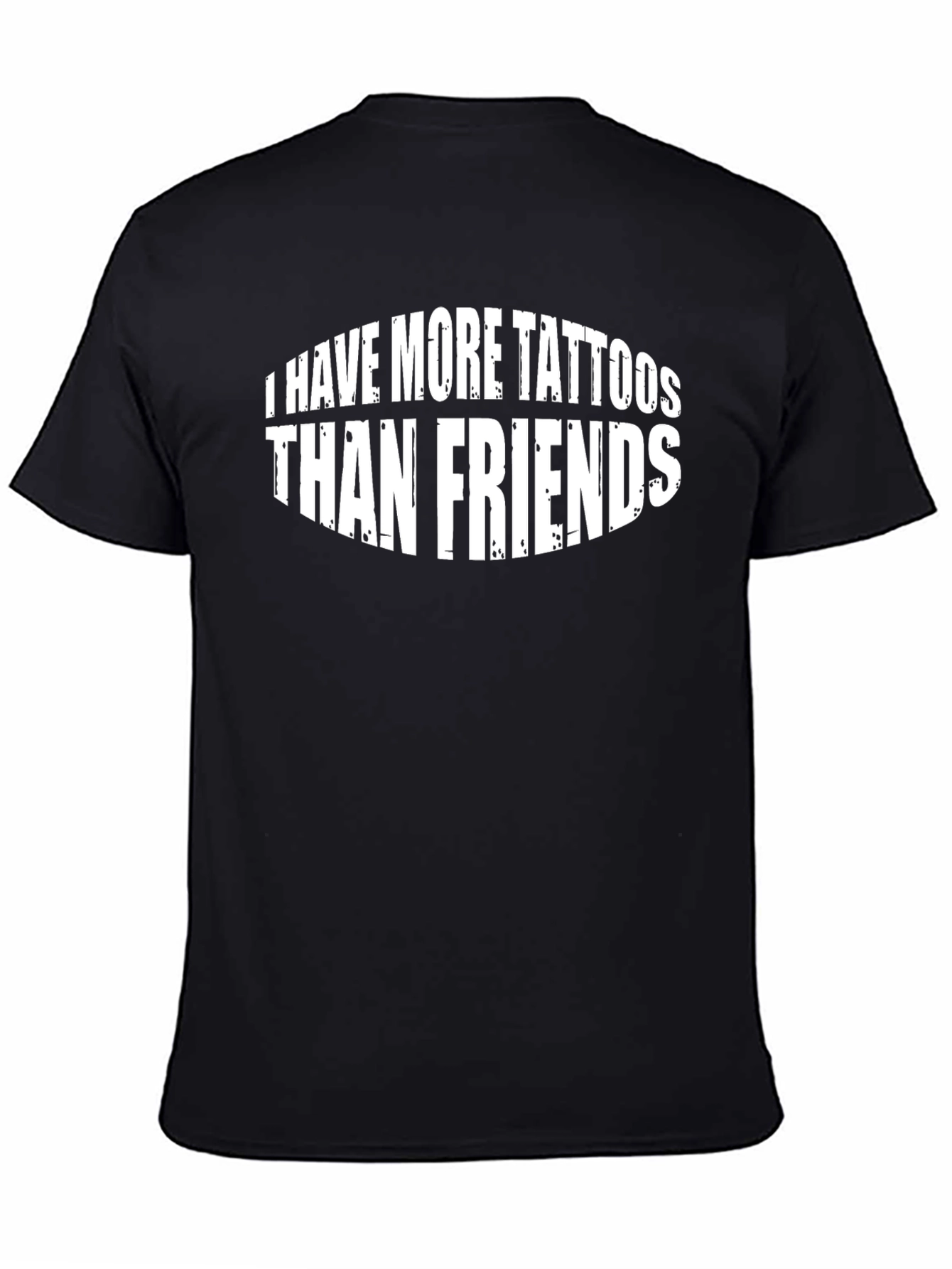 Black Tattoo Enthusiast Graphic Tee - More Tattoos Than Friends view 4