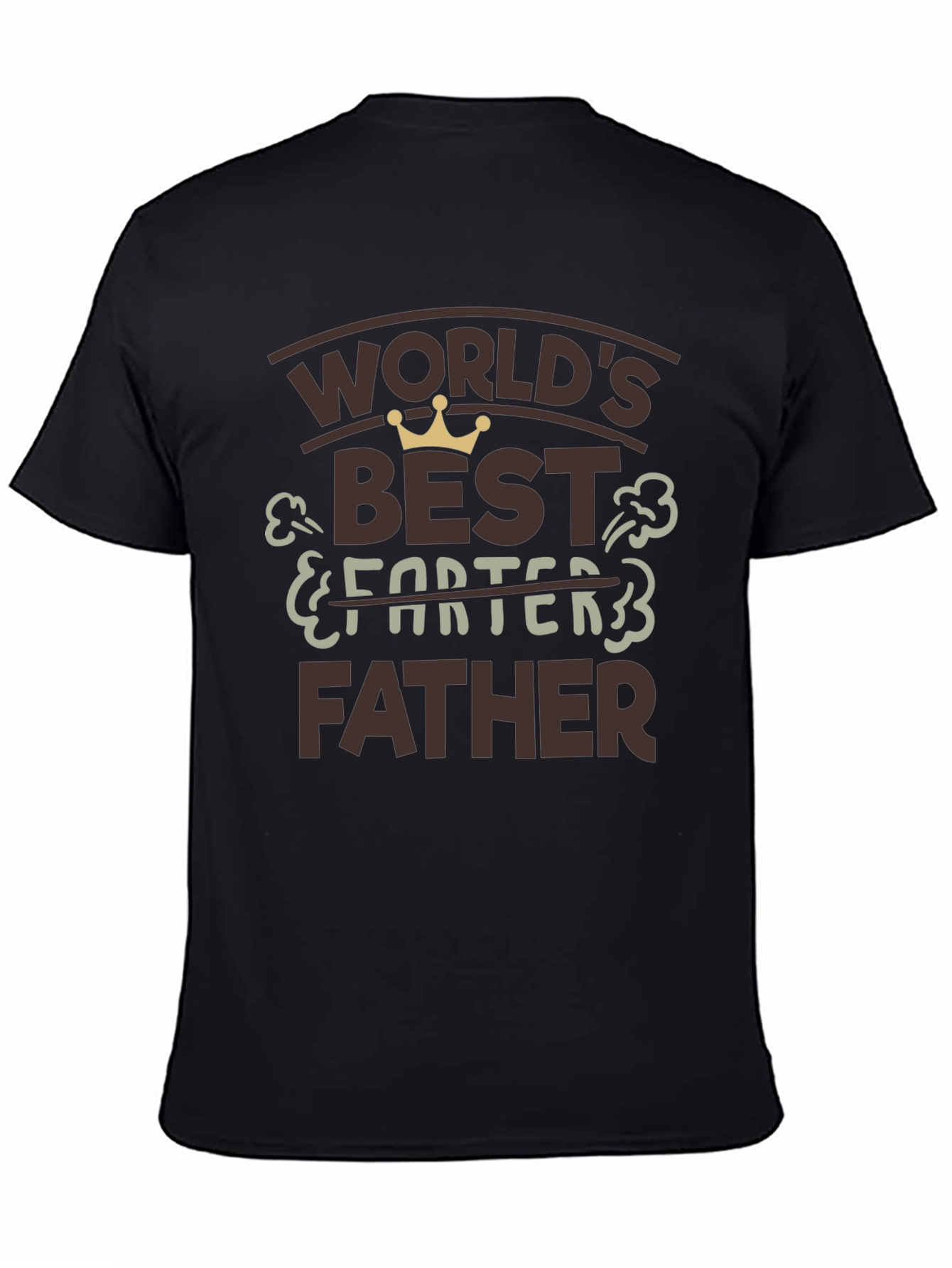 Black World's Best Farter Father Black T-Shirt view 4