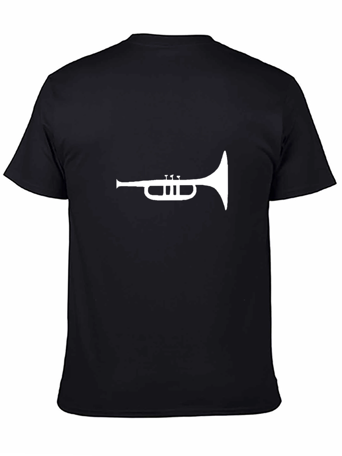 Black Trumpet Graphic Tee - Black Cotton T-Shirt view 4